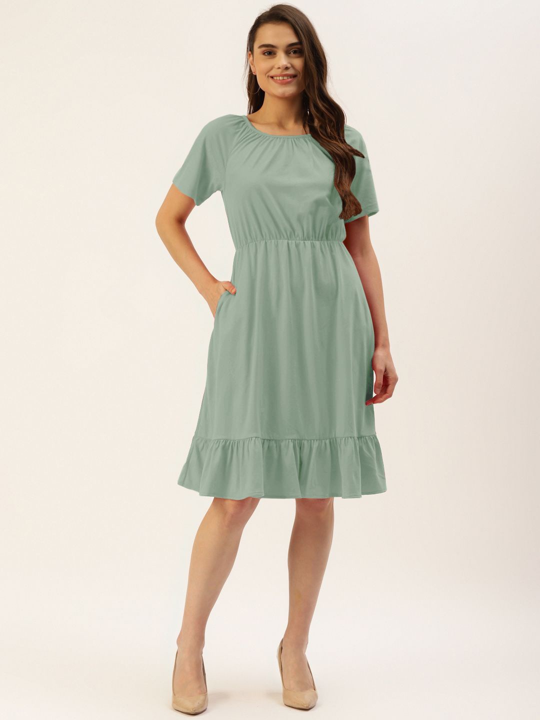 

BRINNS Women Fit & Flare Dress, Green