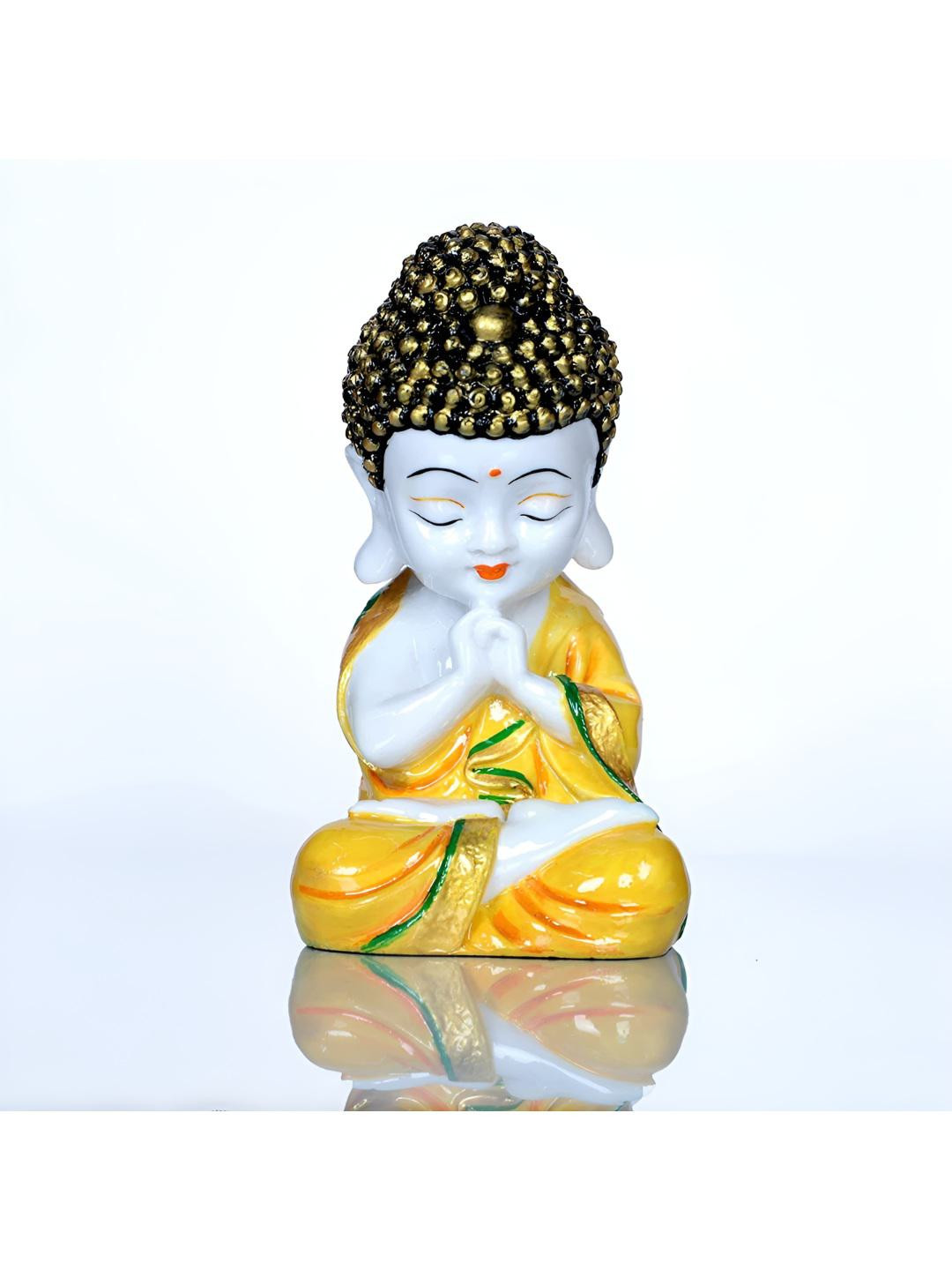 

BECKON VENTURE White & Yellow Buddha Idol Showpiece