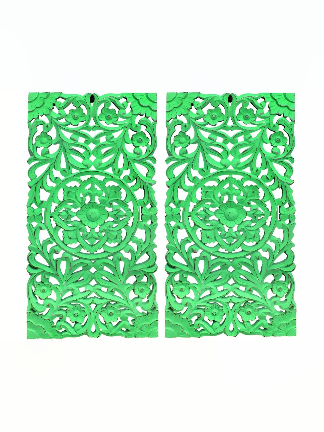 

VAS collection home Green Textured Wooden Wall Plates