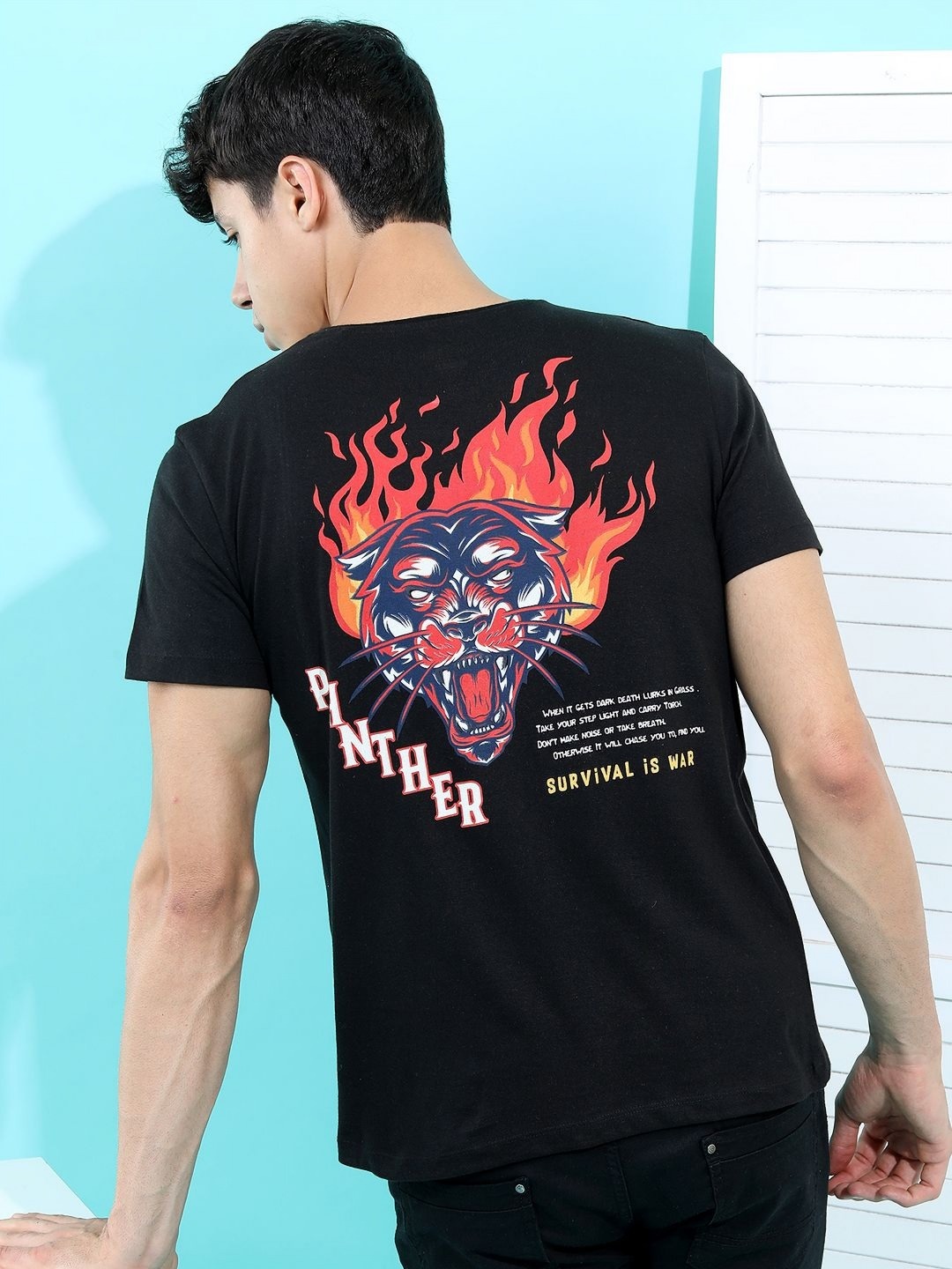 

HIGHLANDER Men Printed Slim Fit T-shirt, Black