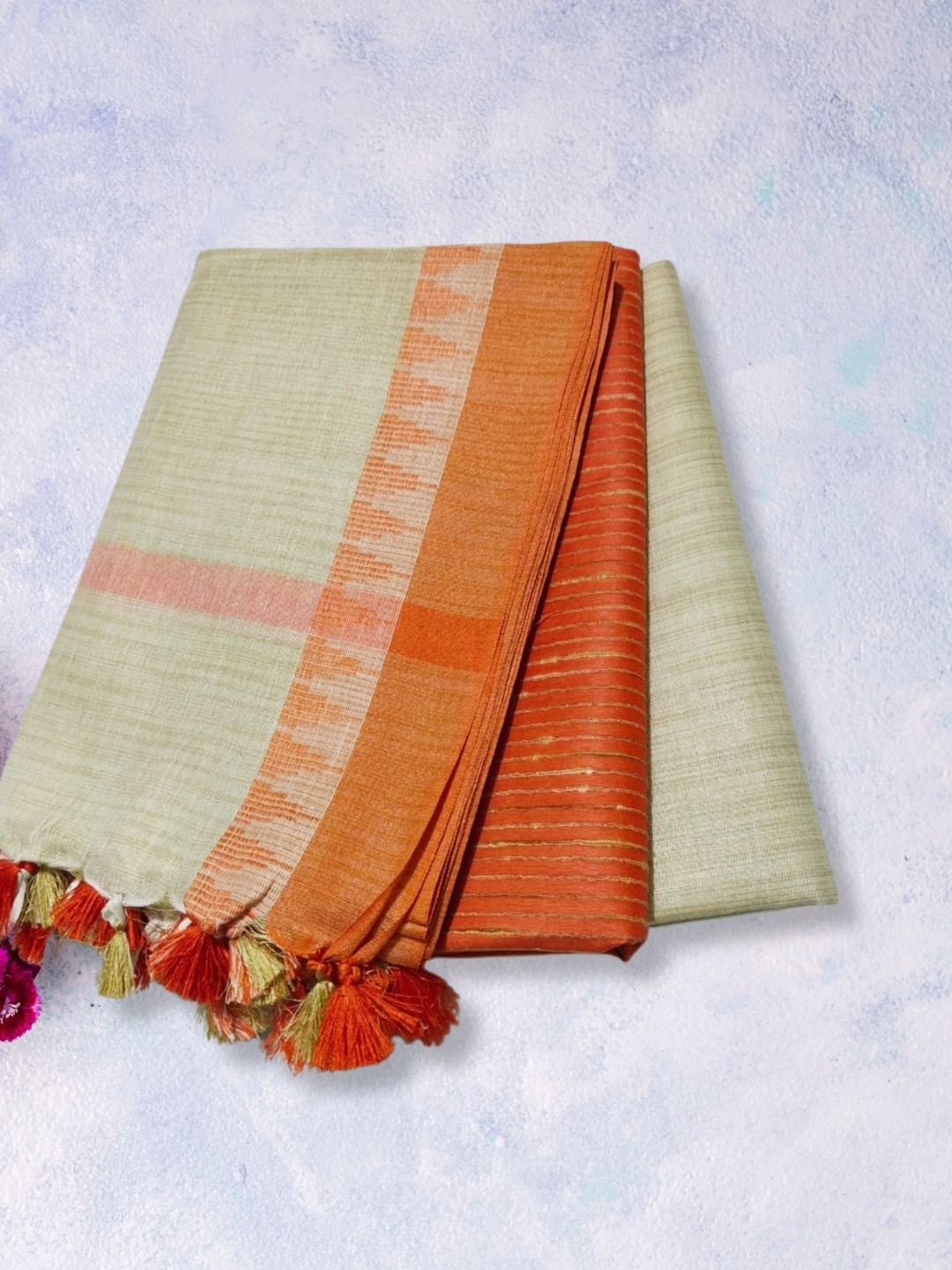 

RIYA SHREE Printed Pure Cotton Unstitched Dress Material, Orange