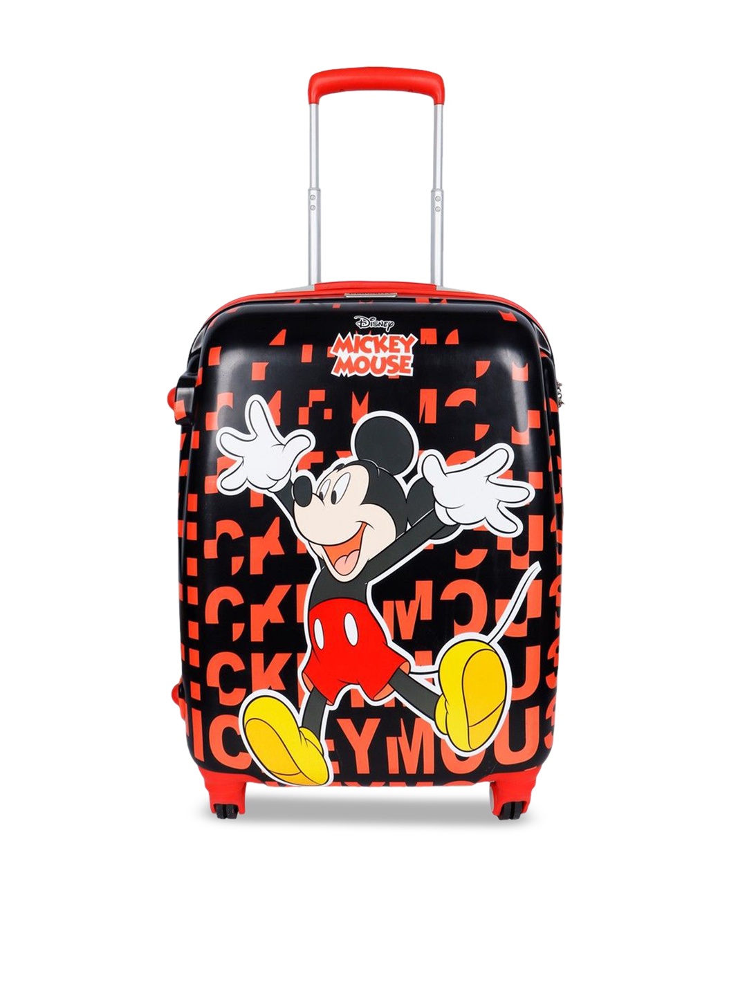 

Priority Mickey Mouse Printed Hard-Sided Cabin Trolley Suitcase, Red