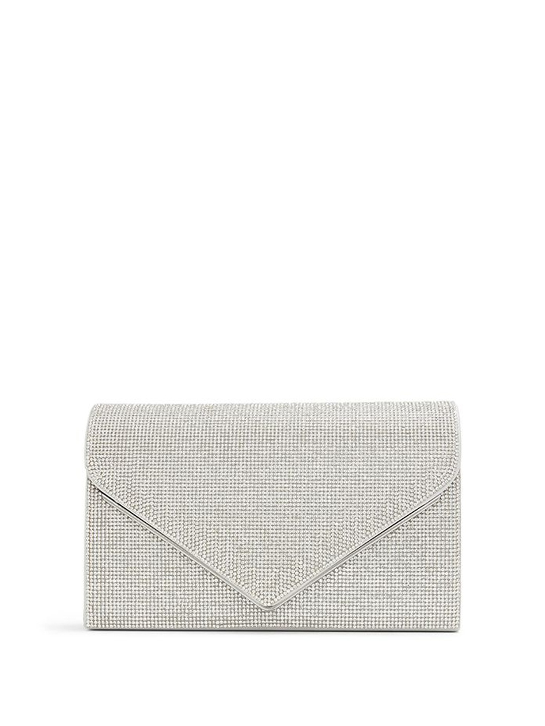 

ALDO Textured PU Structured Sling Bag, Silver