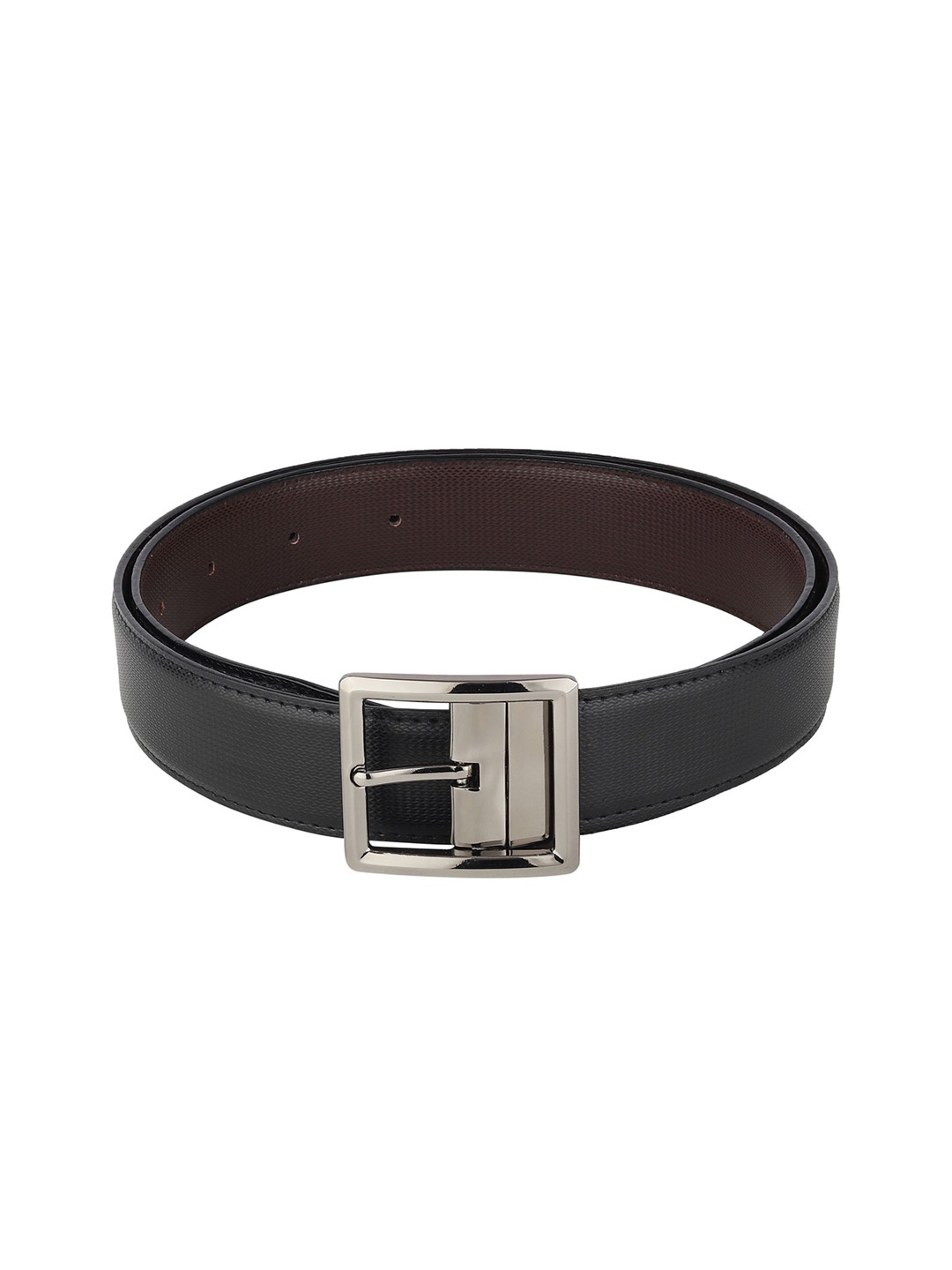 

WINSOME DEAL Men Tang Closure Textured Formal Belt, Black