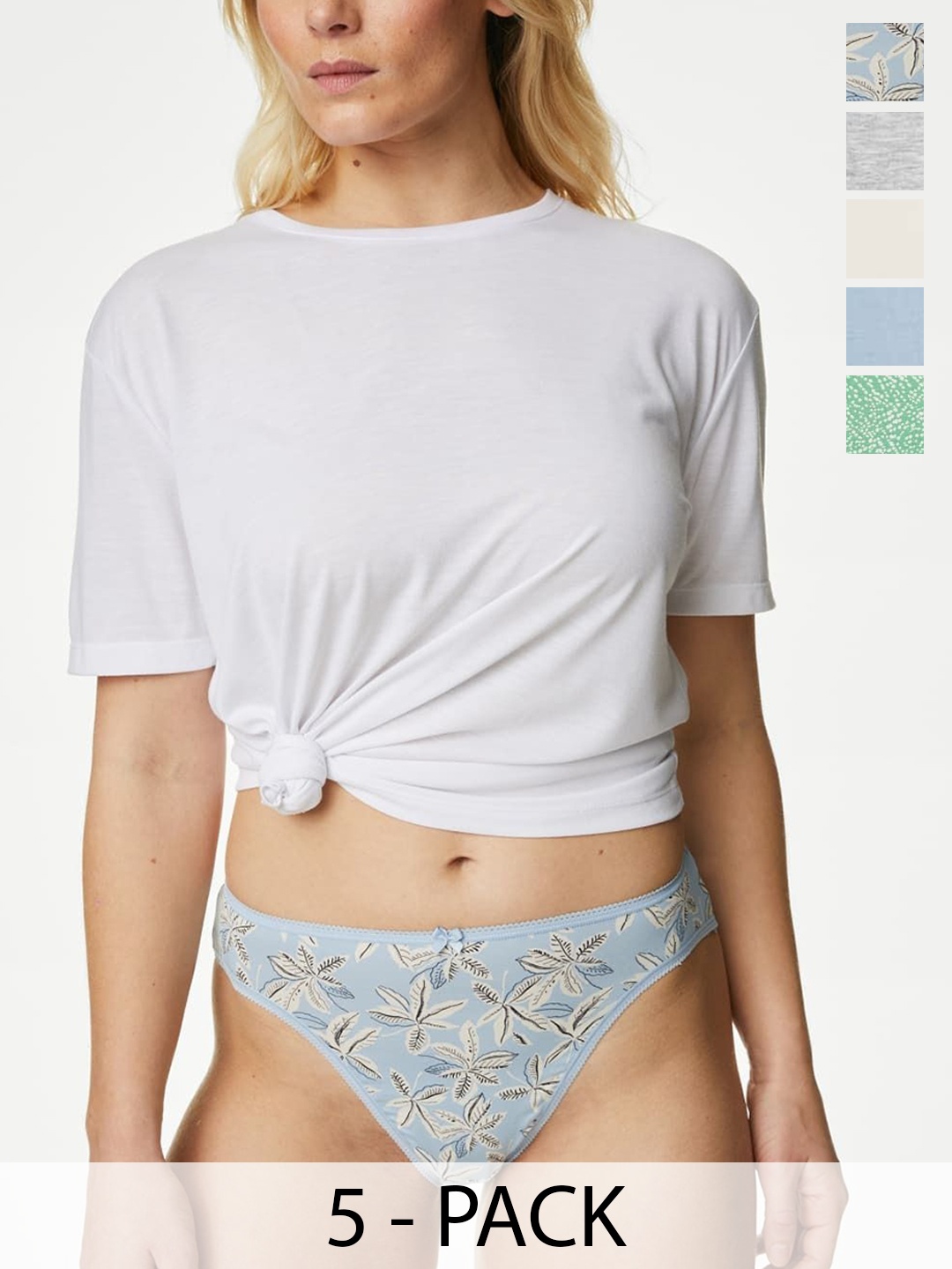 

Marks & Spencer Pack Of 5 Cotton Basic BriefsT615186LDUSTY BLUE