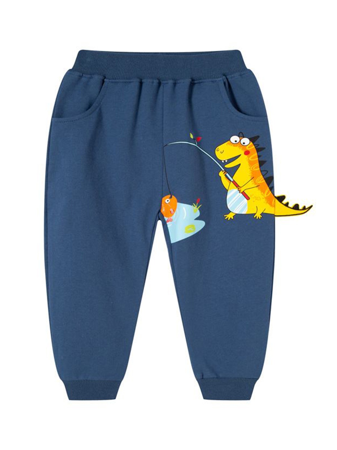 

StyleCast Kids Printed Cotton Joggers, Navy blue