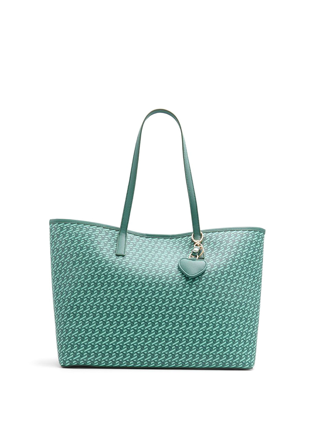 

ALDO Textured PU Oversized Shopper Tote Bag with Cut Work, Green