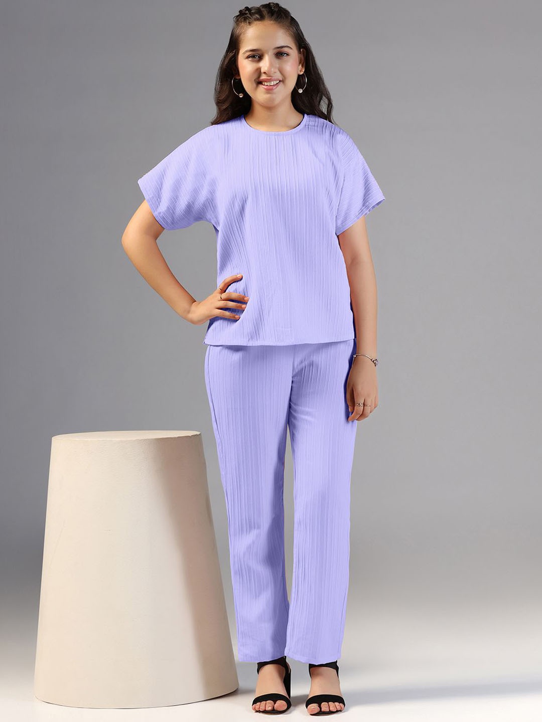 

OMPAX Round Neck Top & Trouser, Lavender