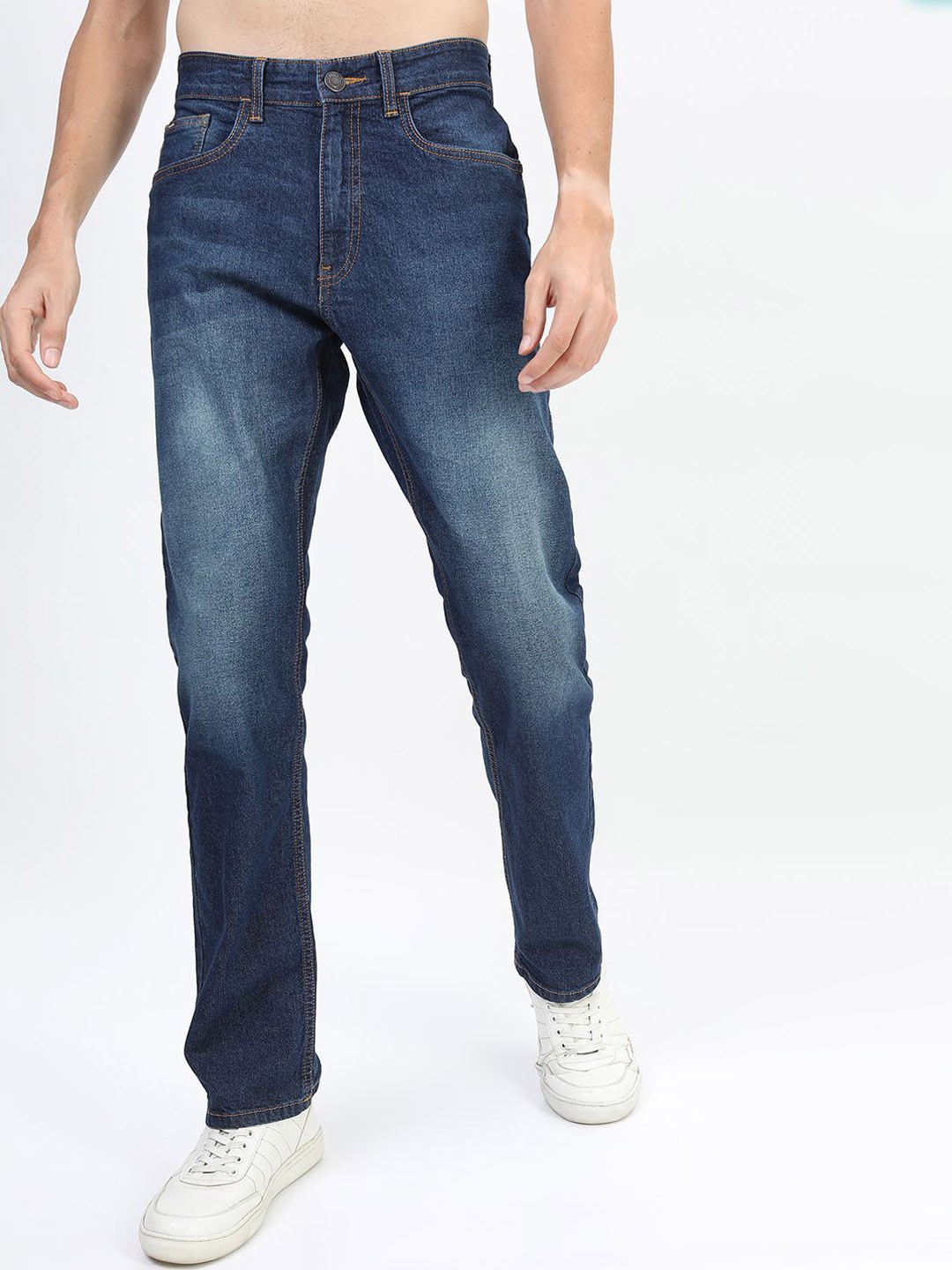 

HIGHLANDER Men Straight Fit Light Fade Stretchable Jeans, Blue