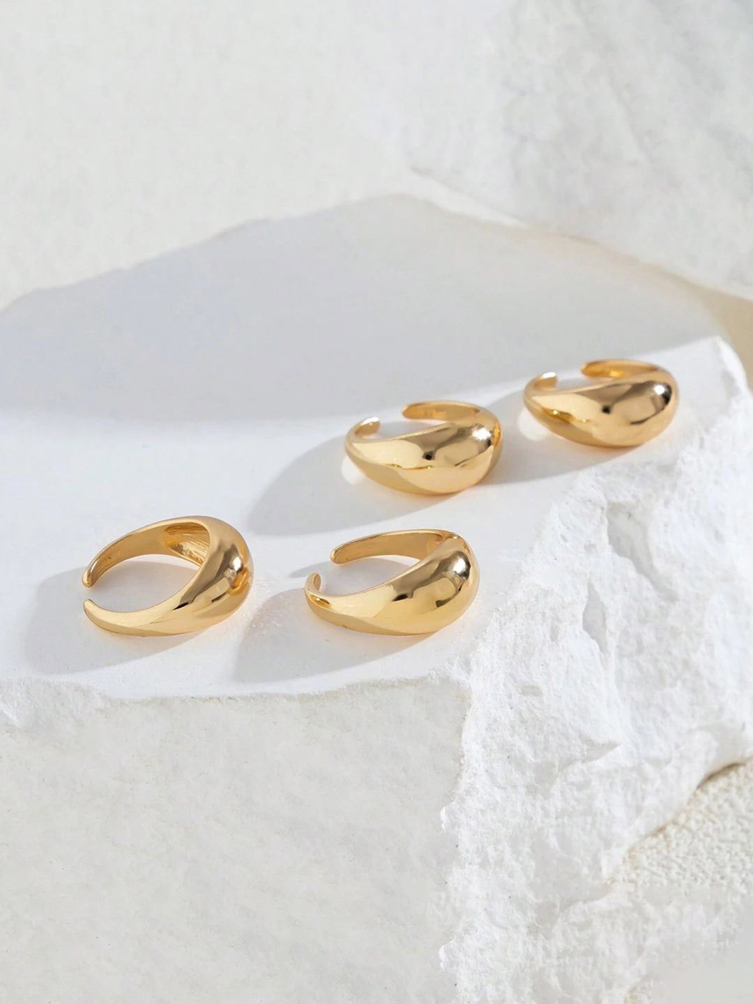 

Jewels Galaxy Set Of 4 Gold Plated Finger Ring