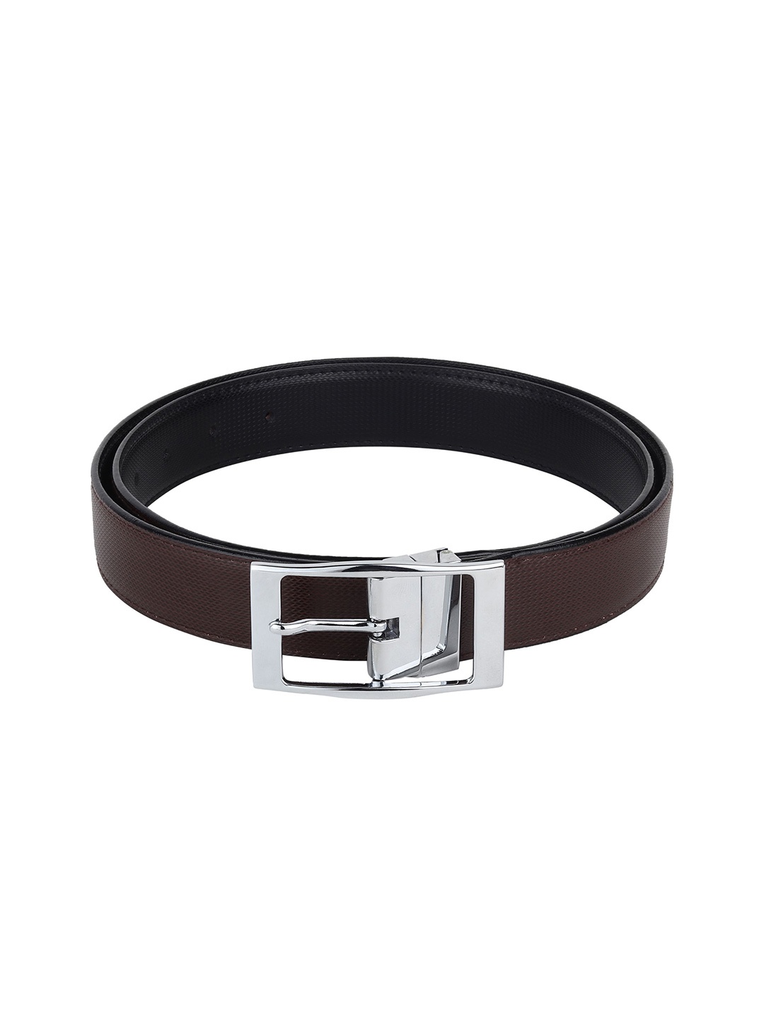 

WINSOME DEAL Men Tang Closure Textured Formal Belt, Brown