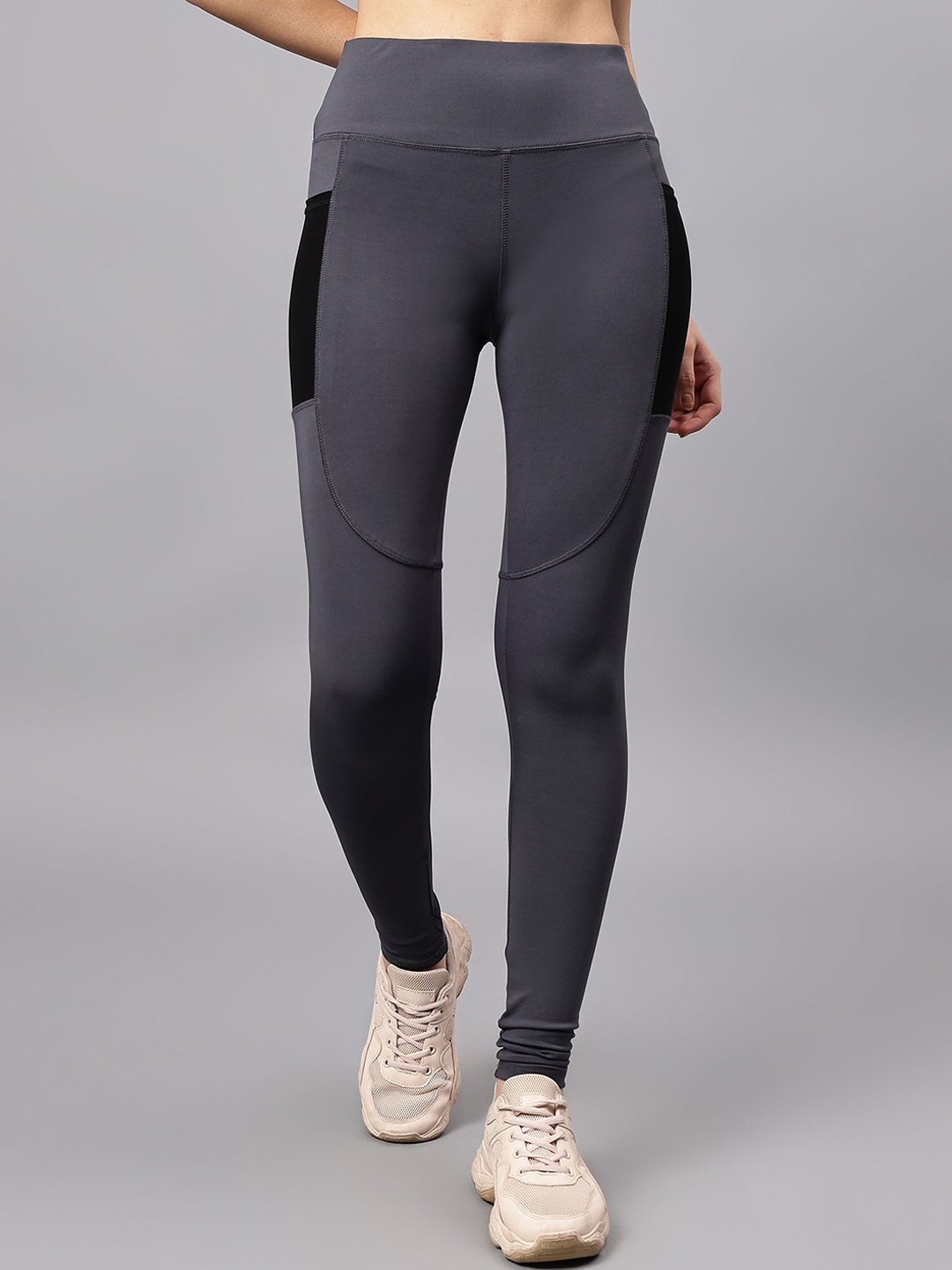 

COSVOS Slim-Fit Ankle-Length Gym Tights, Grey
