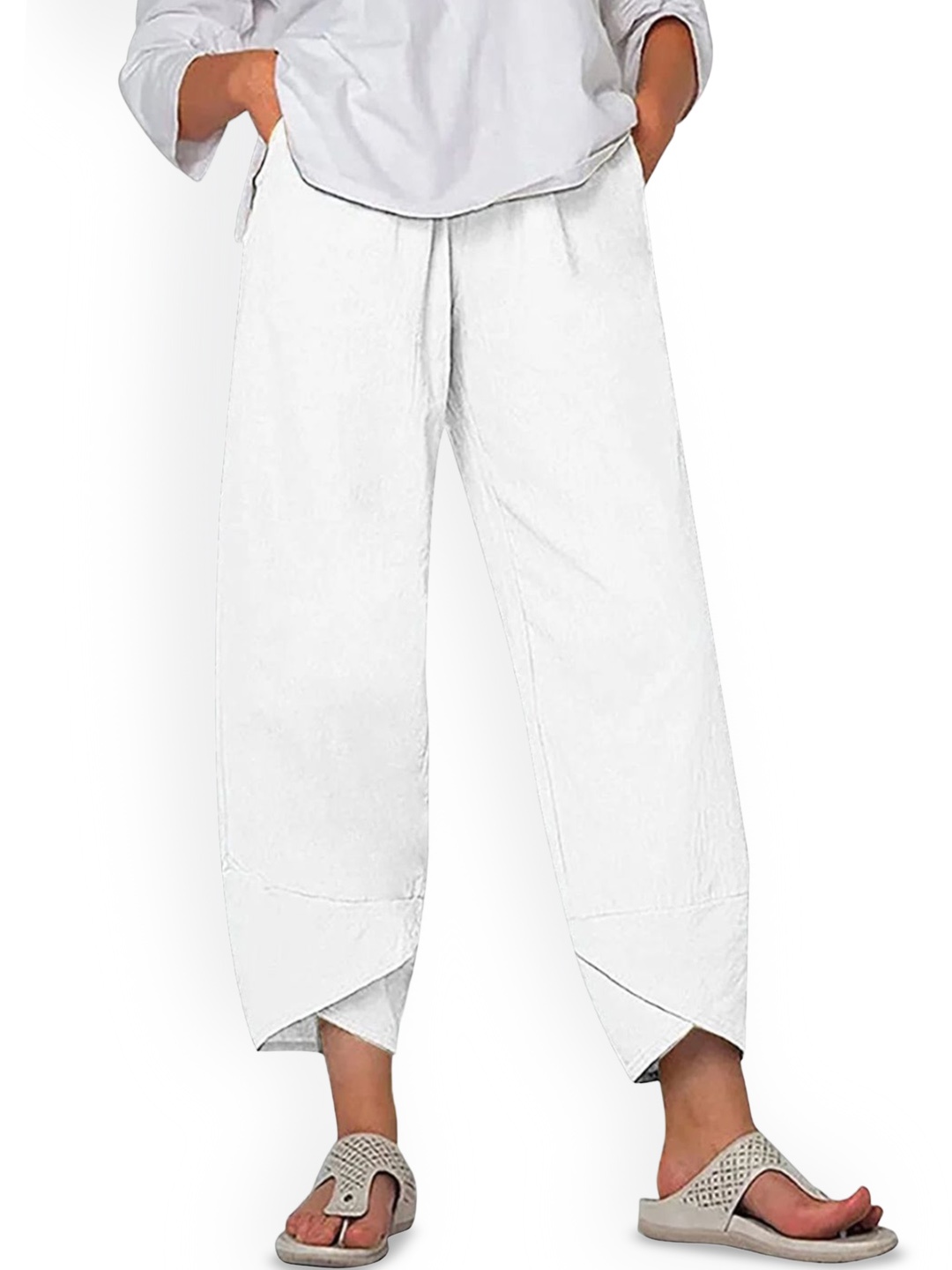 

StyleCast Women Relaxed Loose Fit Trousers, White