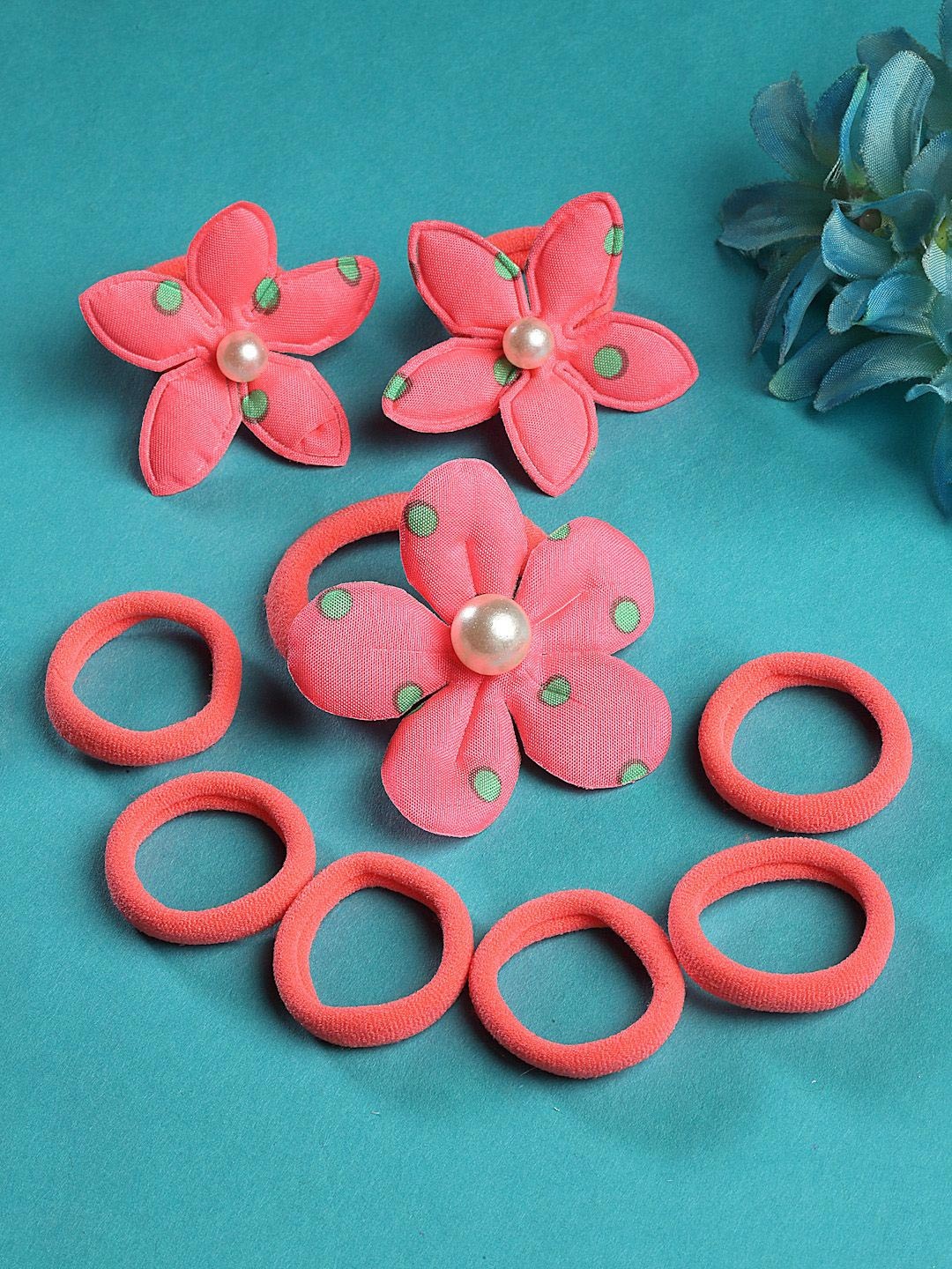

Stoln Girls Set Of 9 Ponytail Holders, Pink
