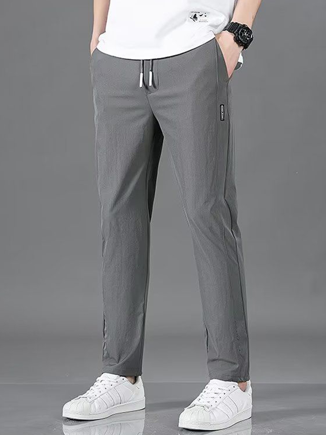 

StyleCast Men Mid Rise Track Pants, Grey