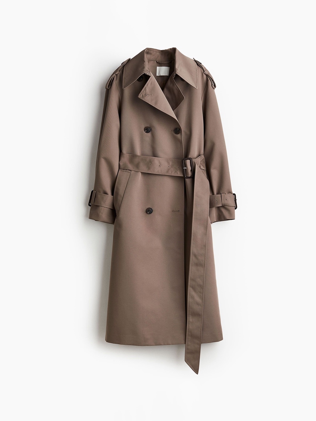 

H&M Double-Breasted Trench Coat, Beige
