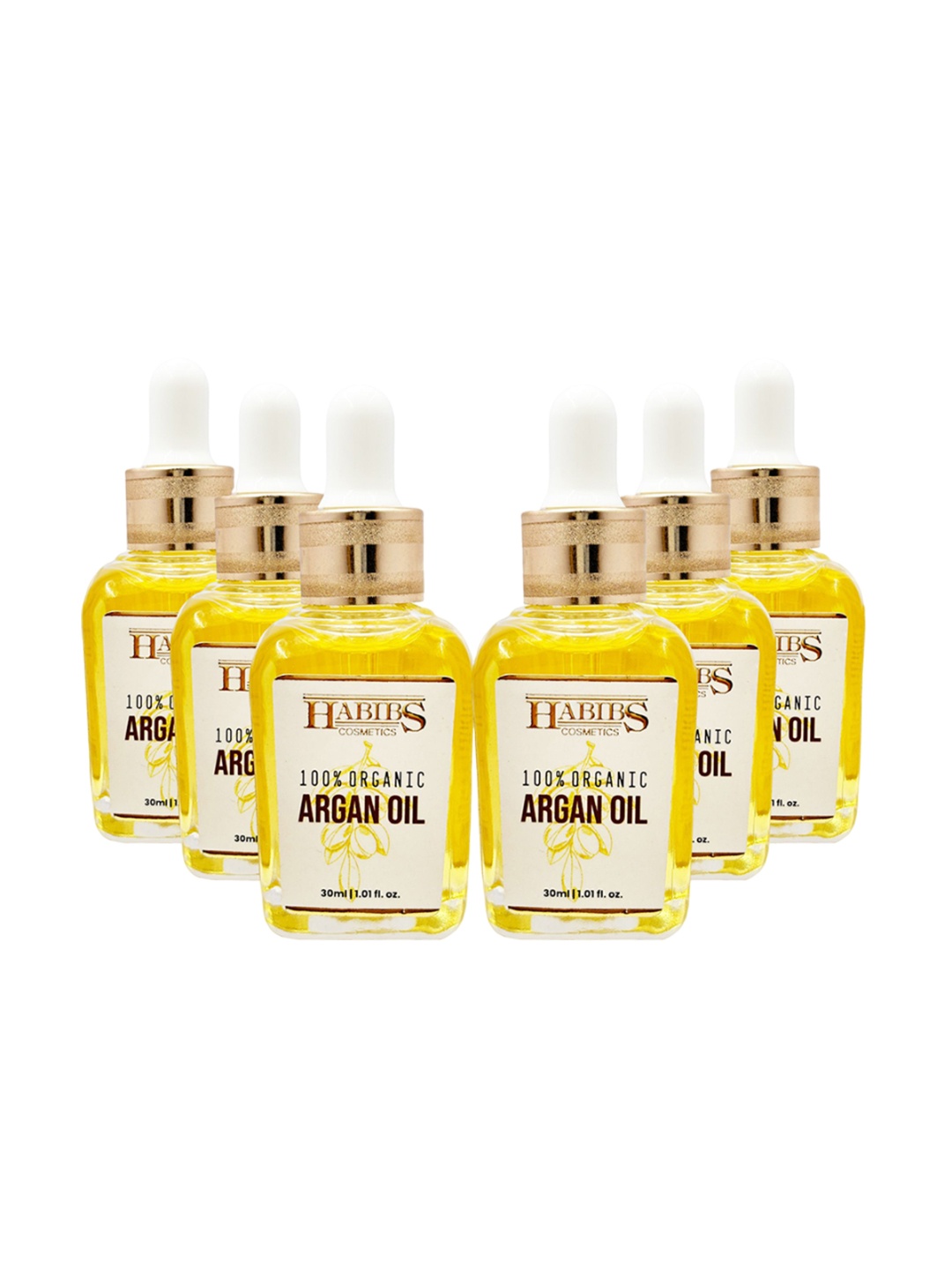 

HABIBS Argan Set Of 6 Massage Oil-30 ml Each, Gold