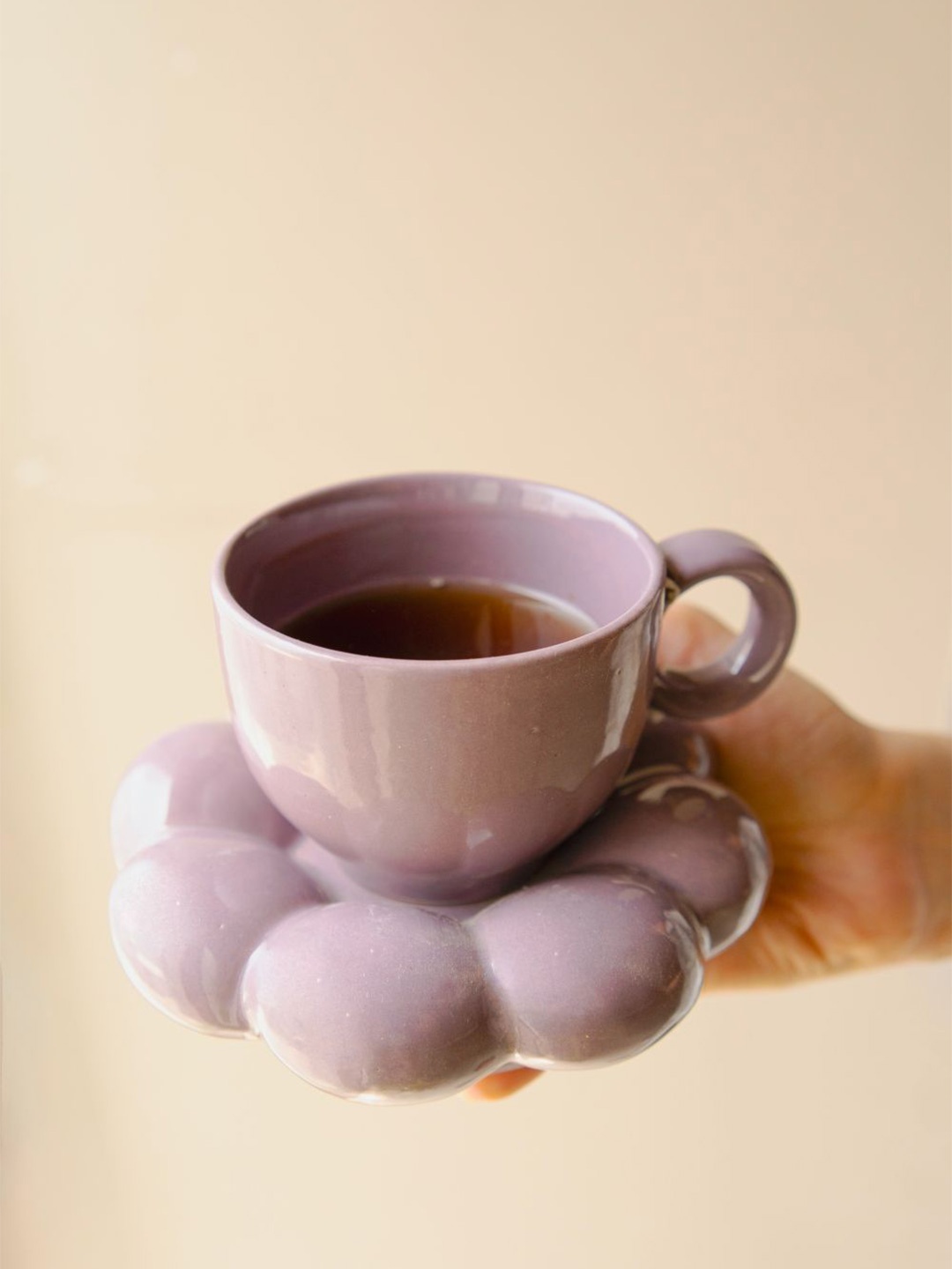 

ArteCasa Purple 2 Pieces Ceramic Mug Saucer Set