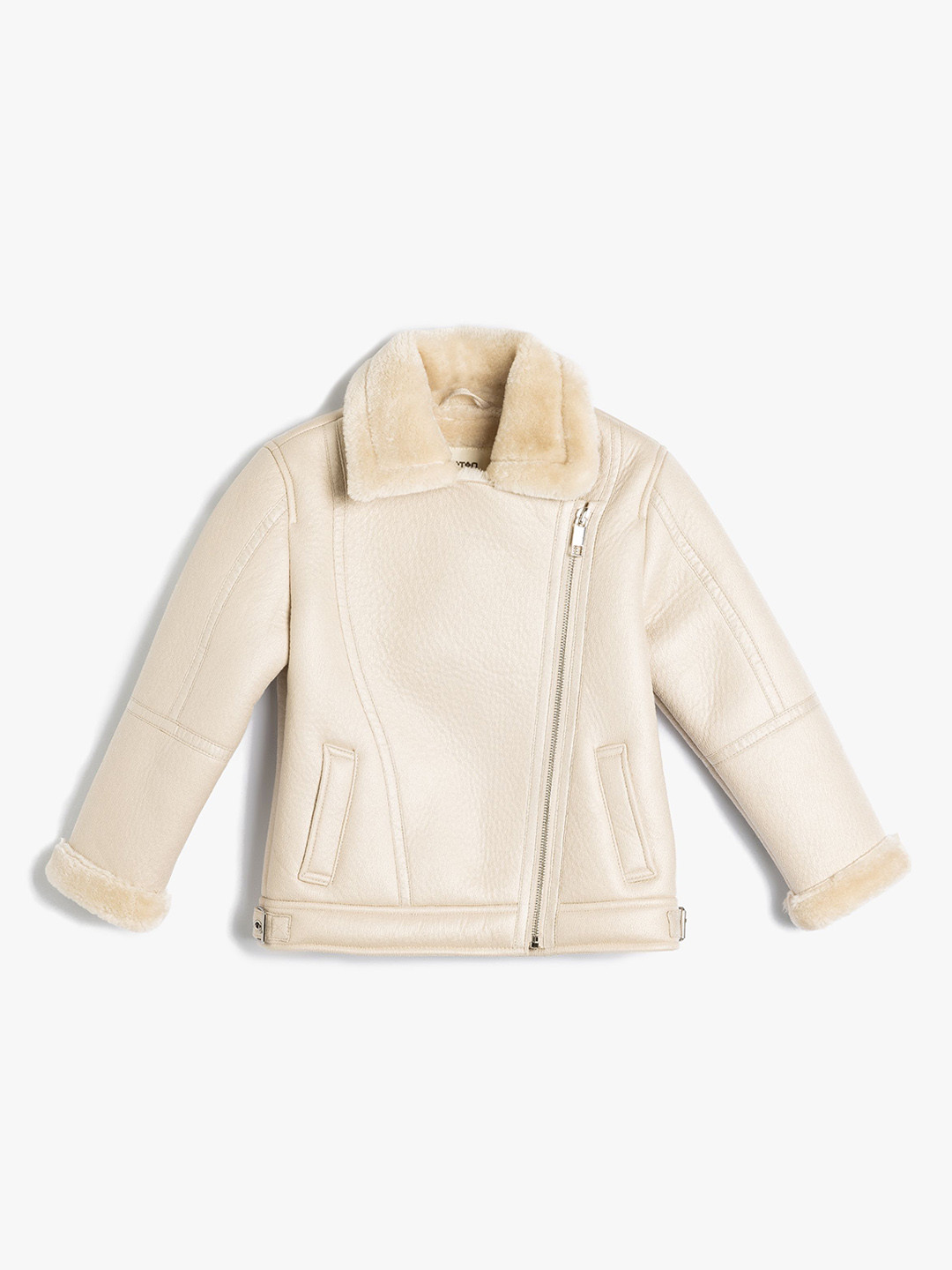

Koton Girls Solid Tailored Jacket, Beige