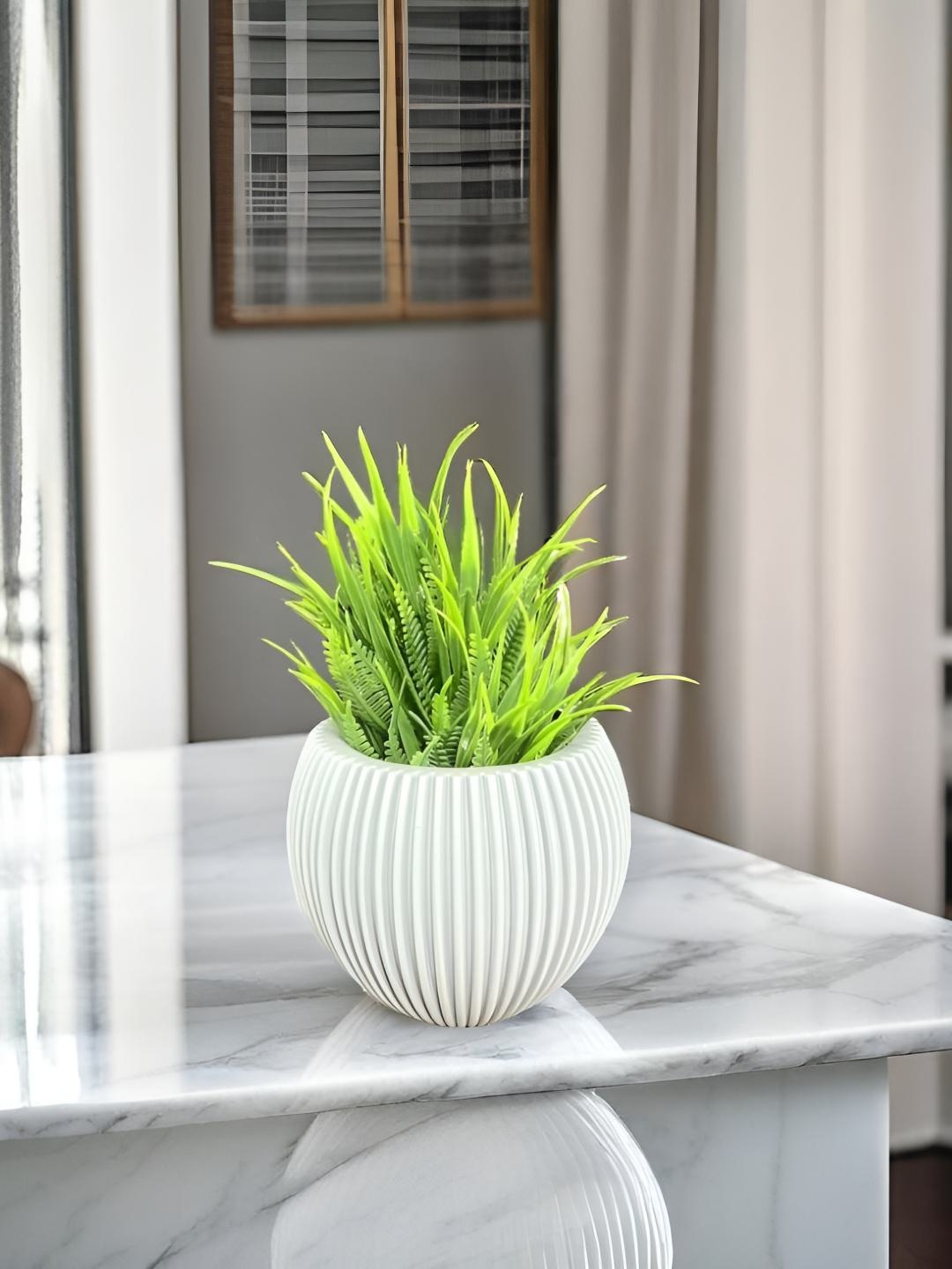 

Akaar White & Green Fern Artificial Plant With Pot