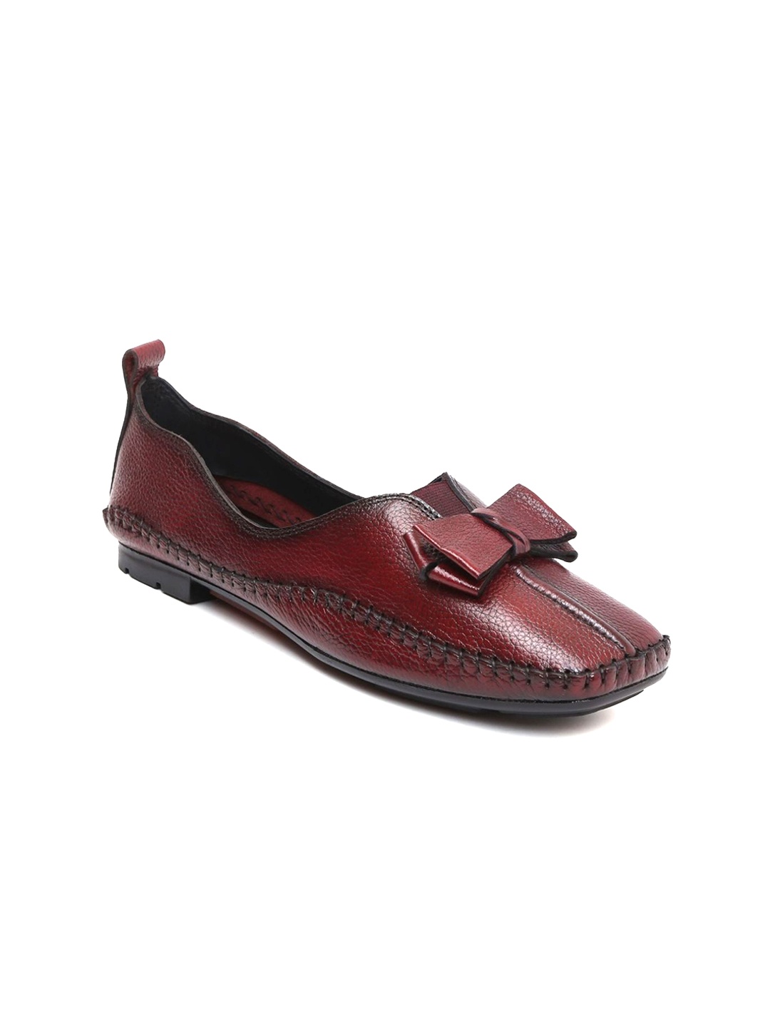 

Zoom Shoes Women Textured Leather Slip-On Sneakers, Red