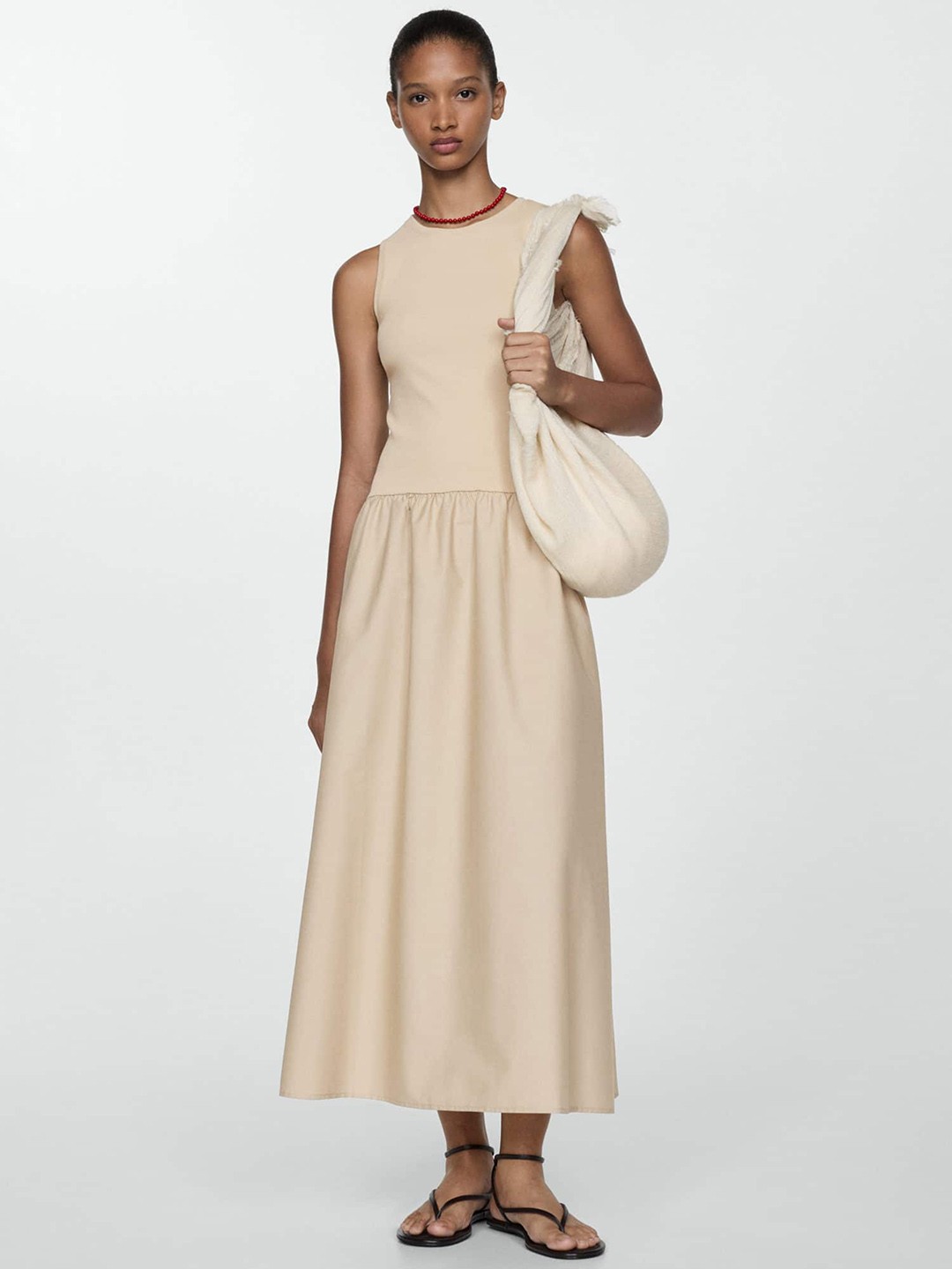 

MANGO Maxi Dress, Beige