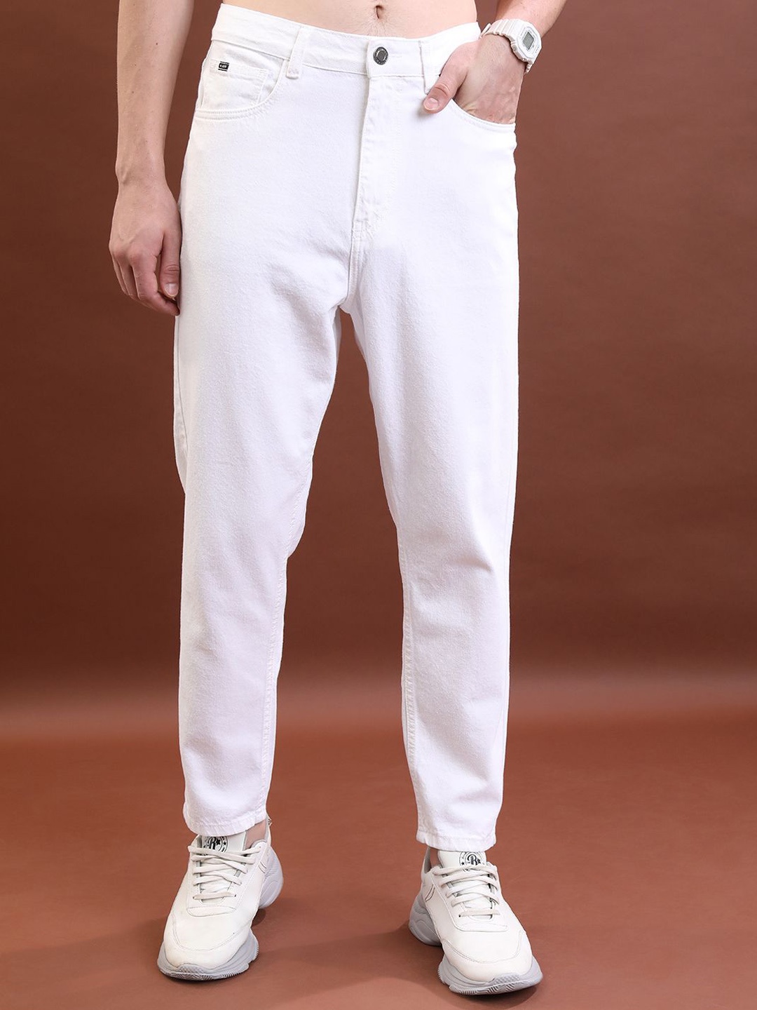 

HIGHLANDER Men Mid-Rise Tapered Fit Jeans, White