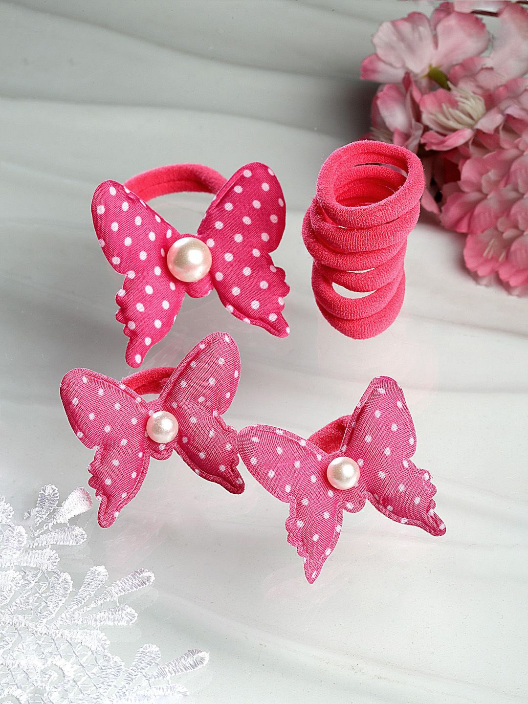 

Stoln Girls Set Of 9 Ponytail Holders, Pink