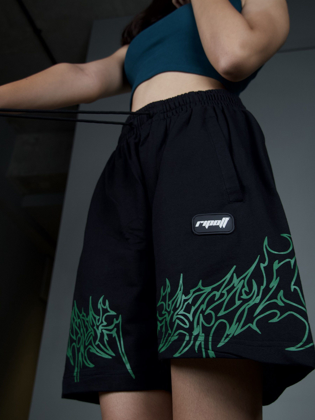

RIPOFF Unisex Running Shorts, Green