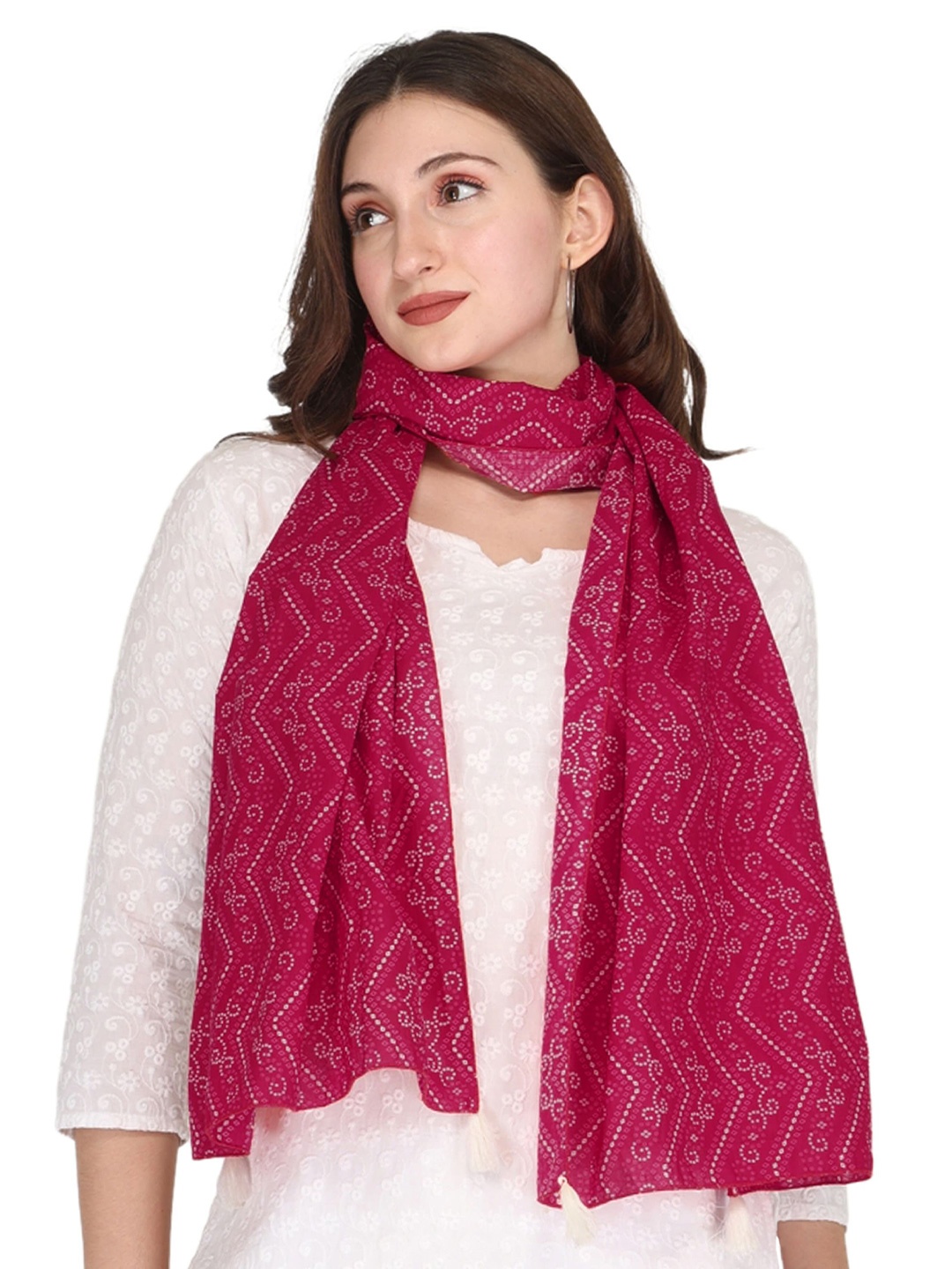 

SWITCHON Women Ethnic Motifs Printed Stole, Pink