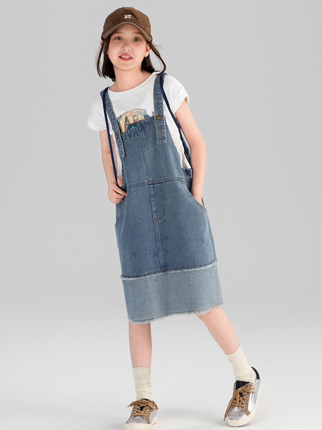 

INCLUD Pinafore Dress, Blue