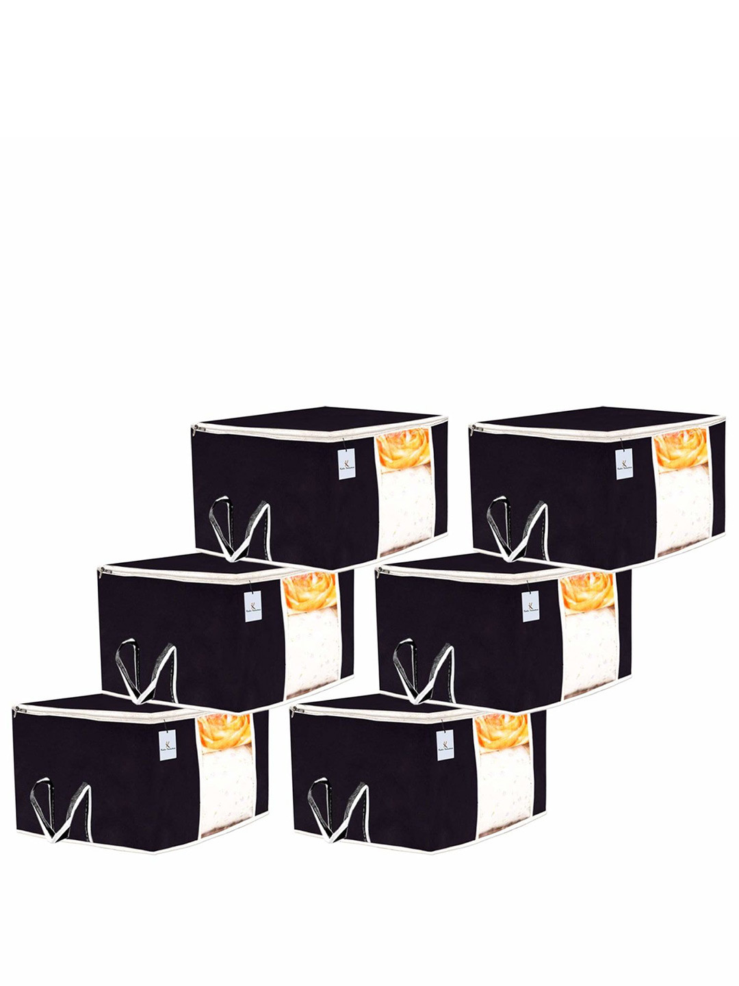 

Kuber Industries Black & Transparent 6 Pieces Drawer Multi-Utility Organisers
