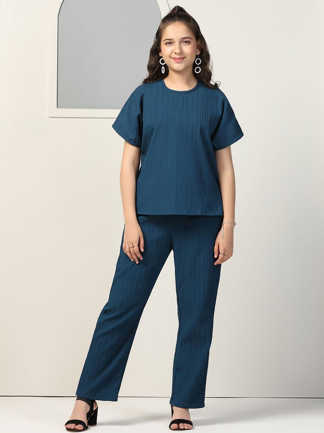 

OMPAX Round Neck Top & Trouser, Blue