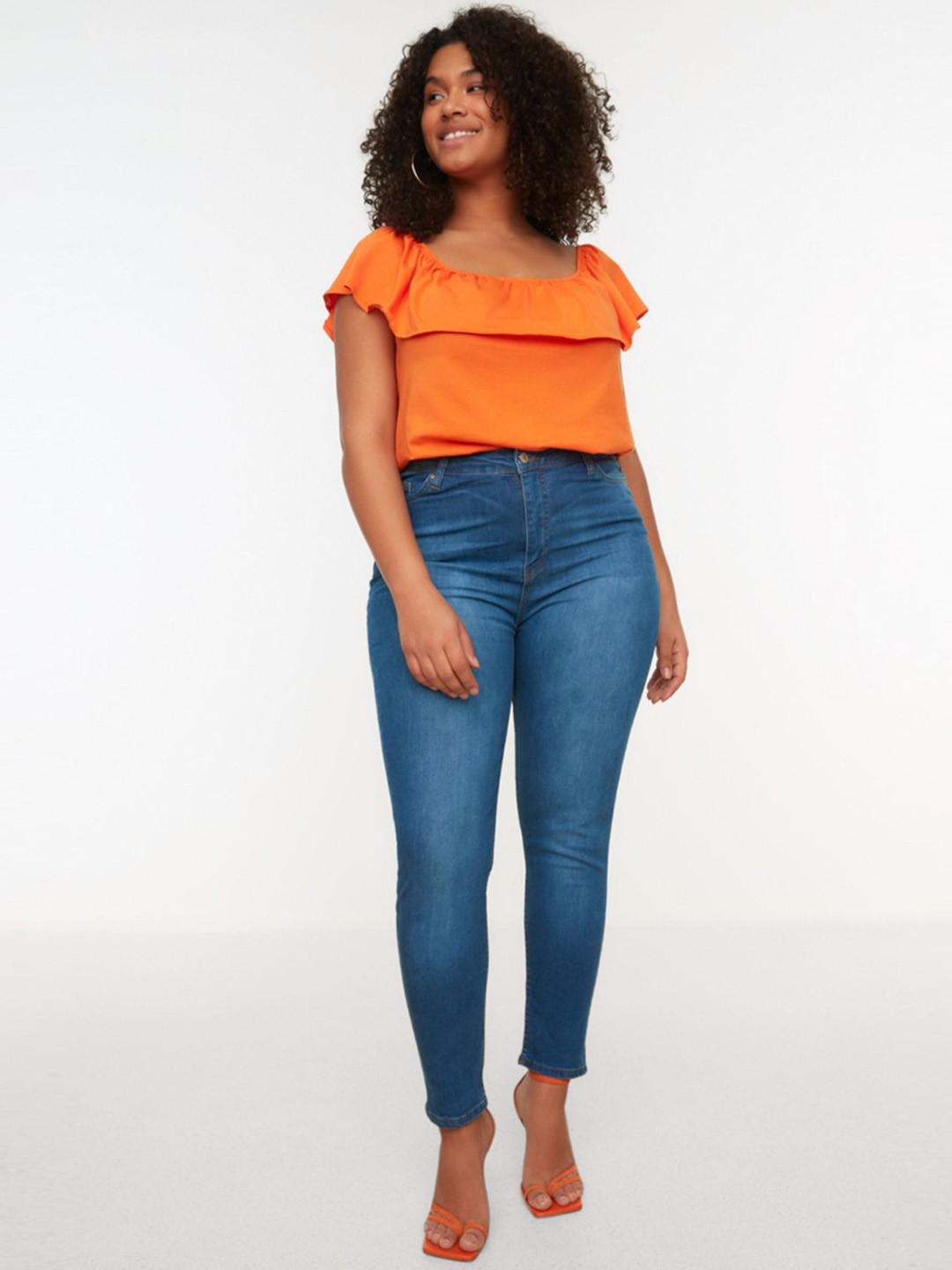 

Trendyol Women Skinny Fit High Rise Jeans, Blue