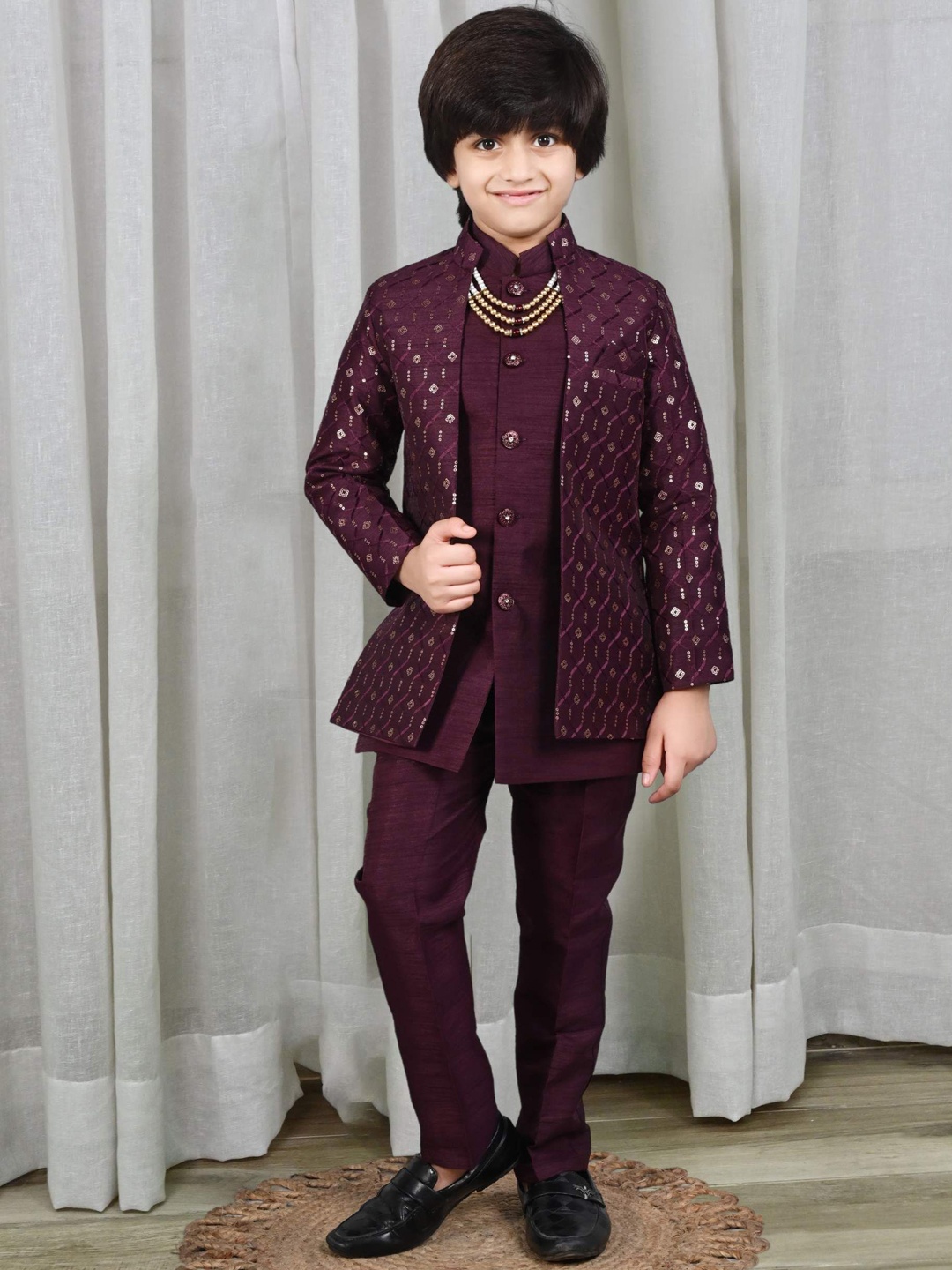 

ahhaaaa Embroidered Sherwani Set, Coffee brown