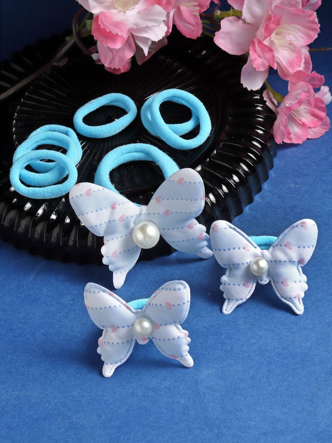 

Stoln Girls Set Of 9 Ponytail Holders, Blue