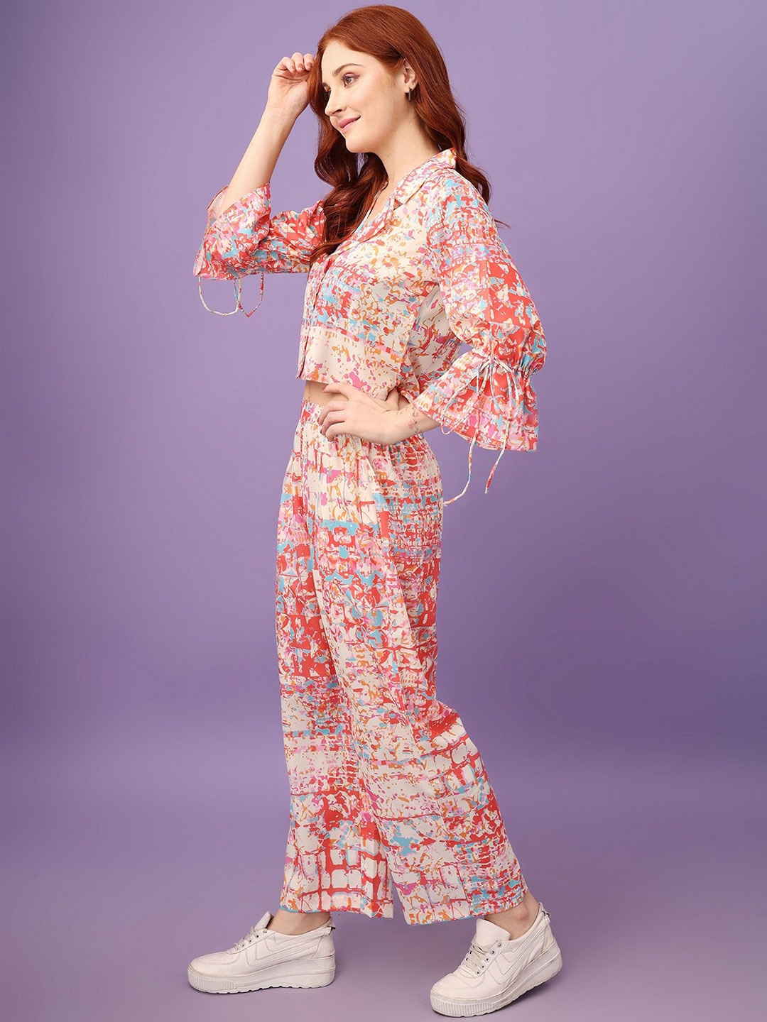 

Amarasha Printed Top With Trousers, Red