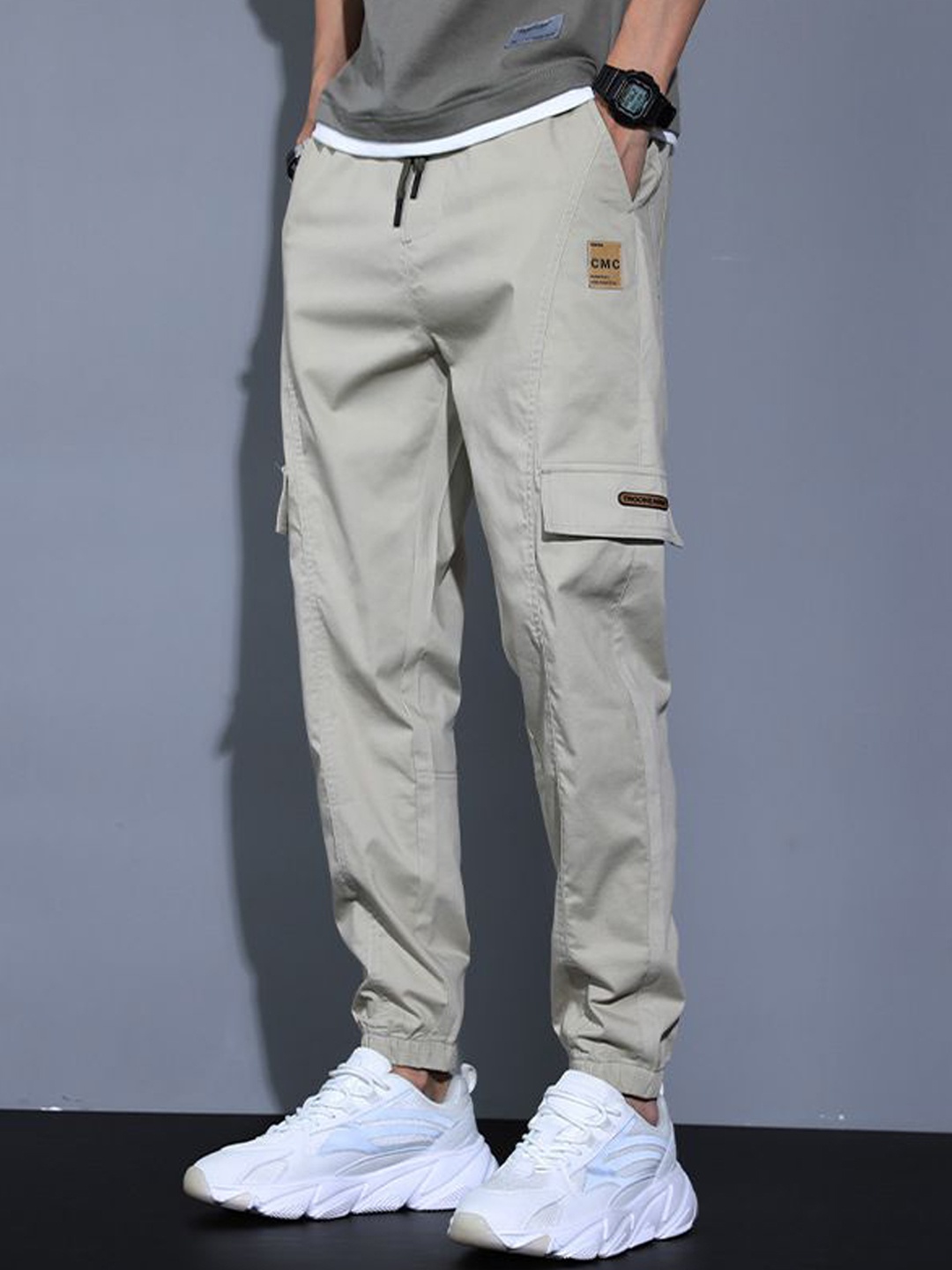 

StyleCast Men Mid Rise Joggers, Beige