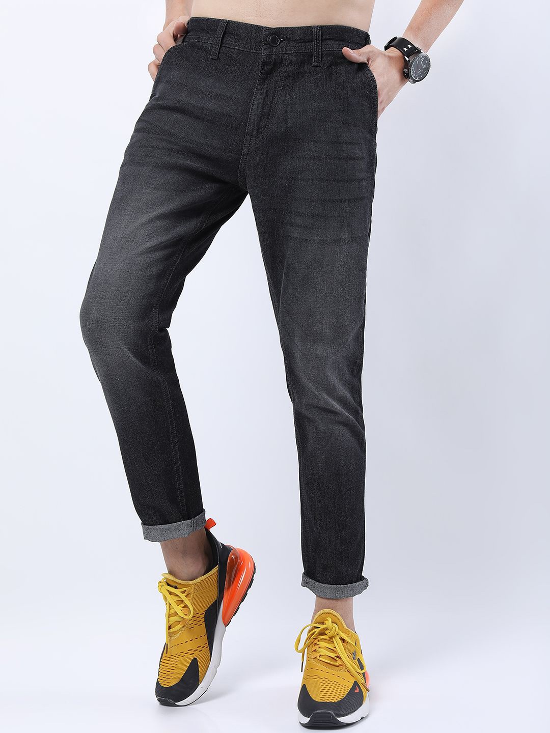 

HIGHLANDER Men Skinny Fit Light Fade Stretchable Jeans, Grey