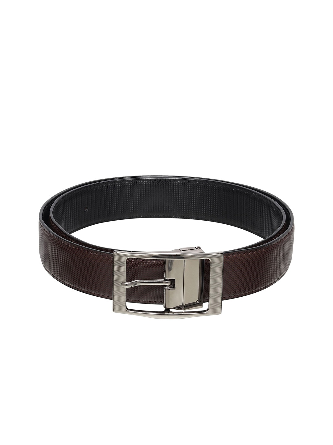 

WINSOME DEAL Men Tang Closure Textured Formal Belt, Brown