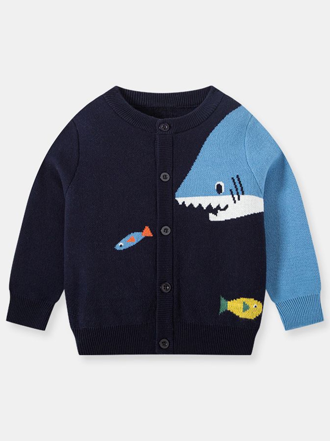 

StyleCast Unisex Kids Printed Cardigan, Navy blue