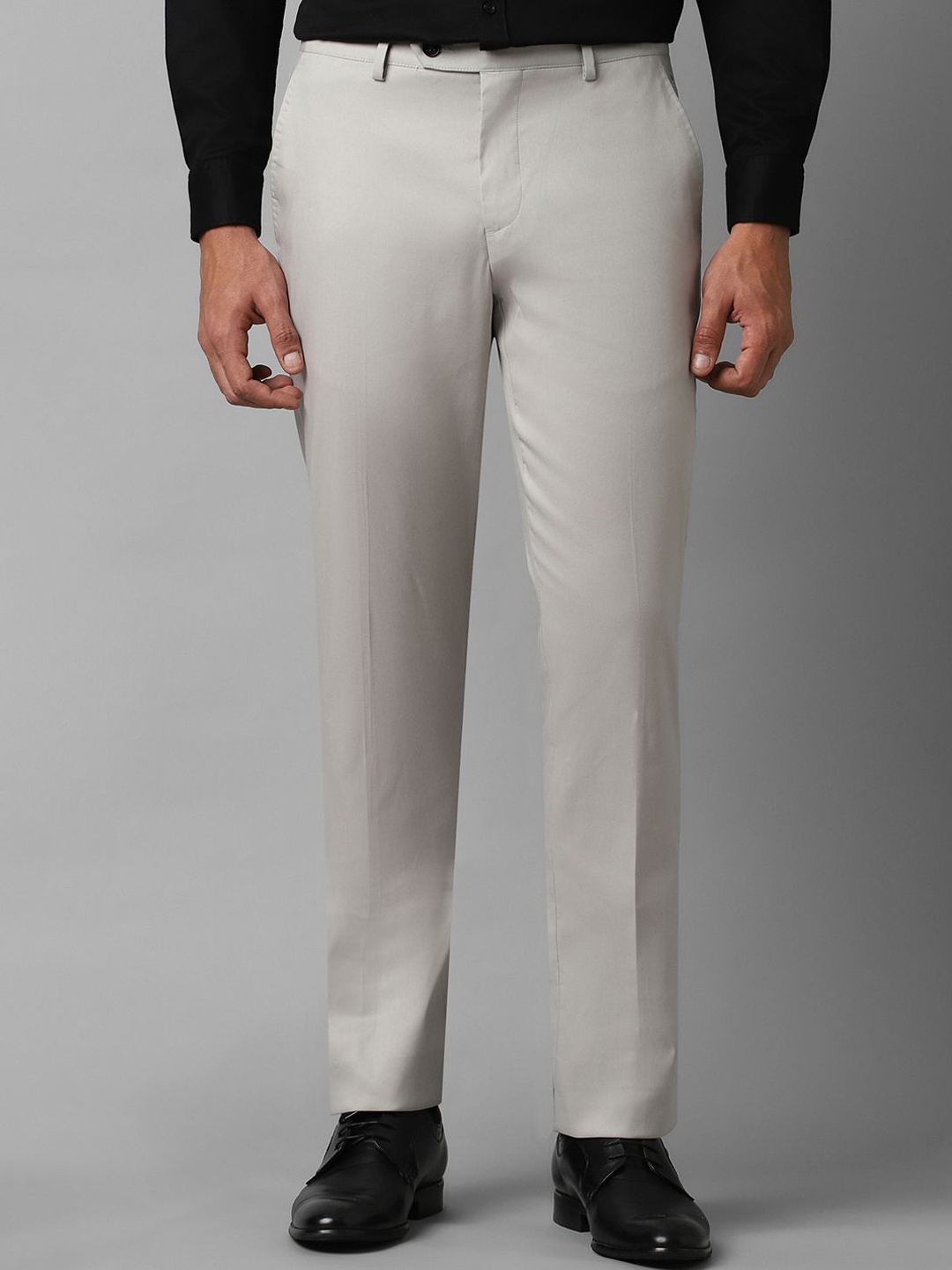 

Luxure by Louis Philippe Men Mid-Rise Slim Fit Formal Trousers, Grey