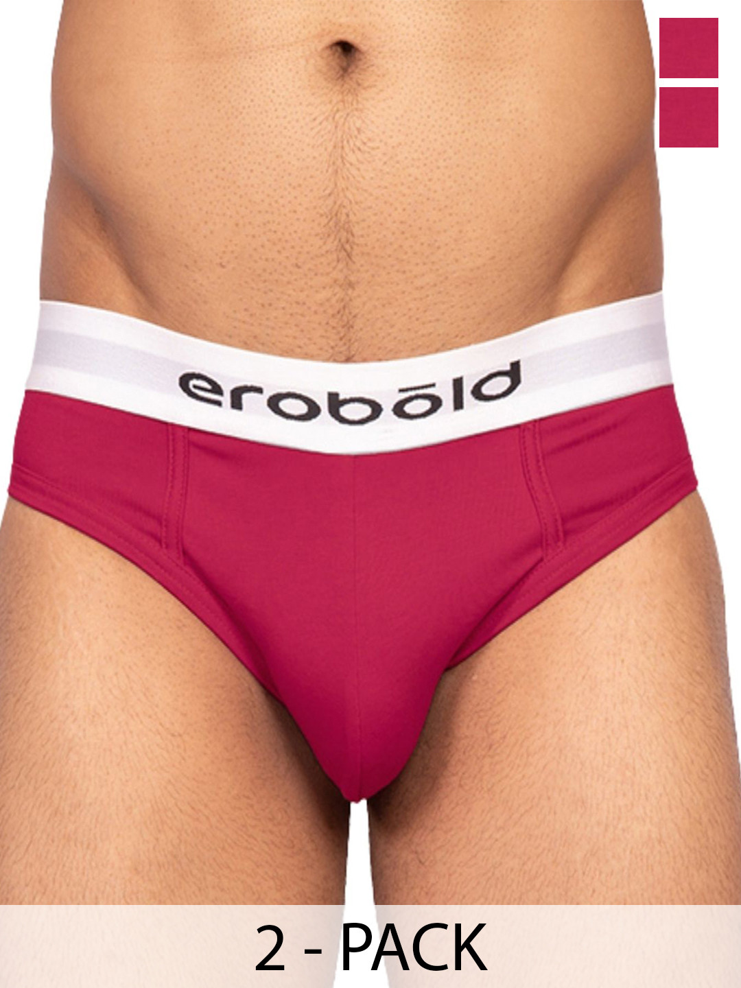 

EROBOLD Pack Of 2 Mid-Rise Cotton BriefsMBRC2-BR17MM1CS, Magenta