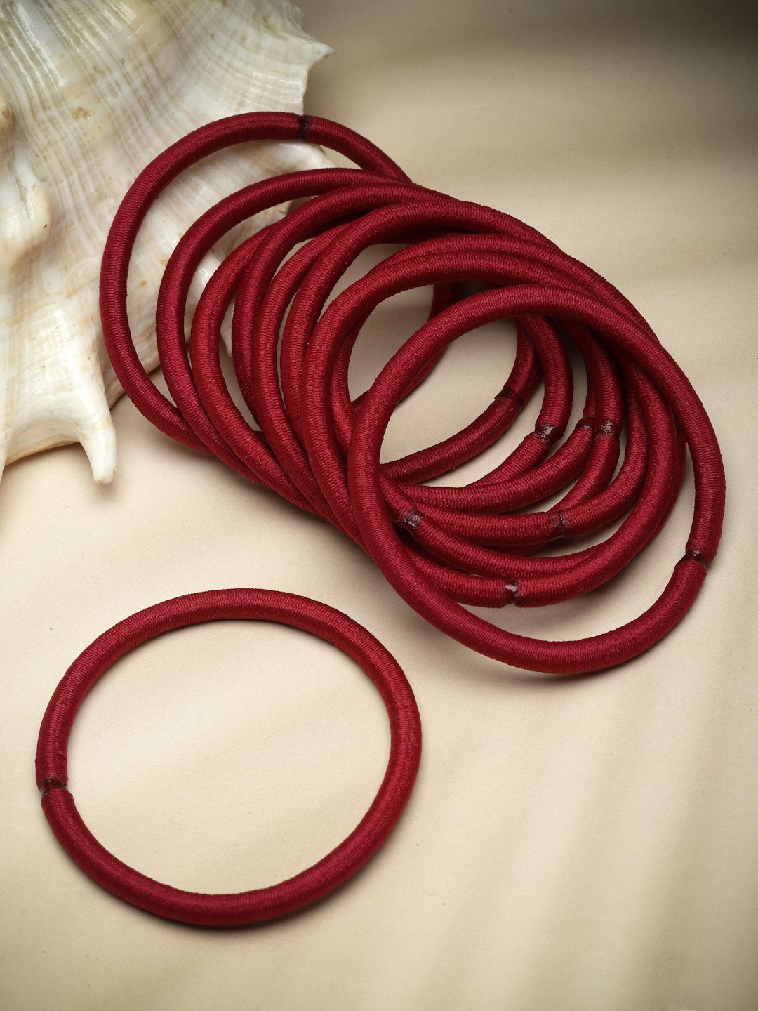 

Stoln Girls Set Of 10 Ponytail Holders, Burgundy
