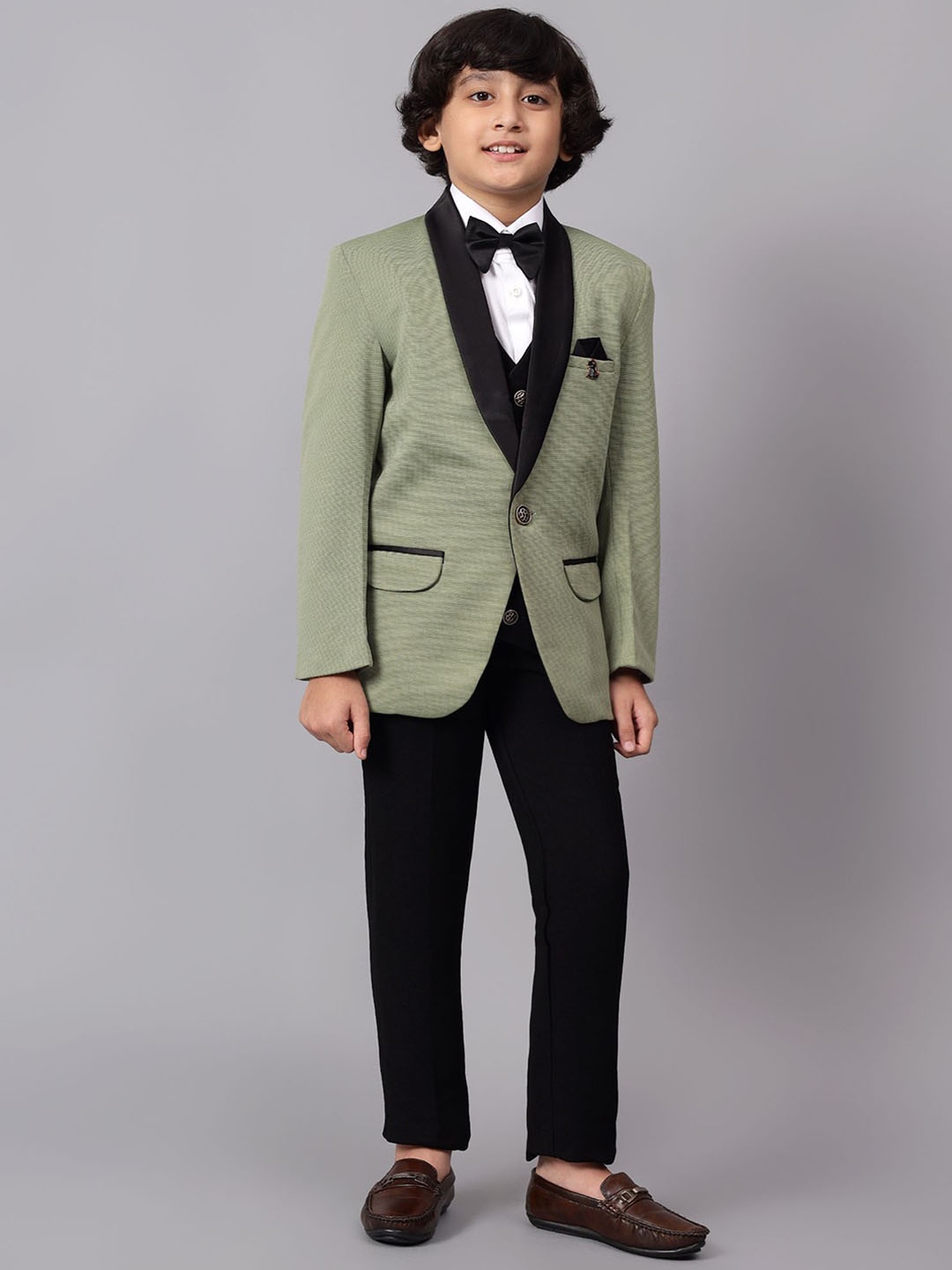 

BAESD Boys 5-piece Tuxedo Suit with Blazers & Waistcoat, Green