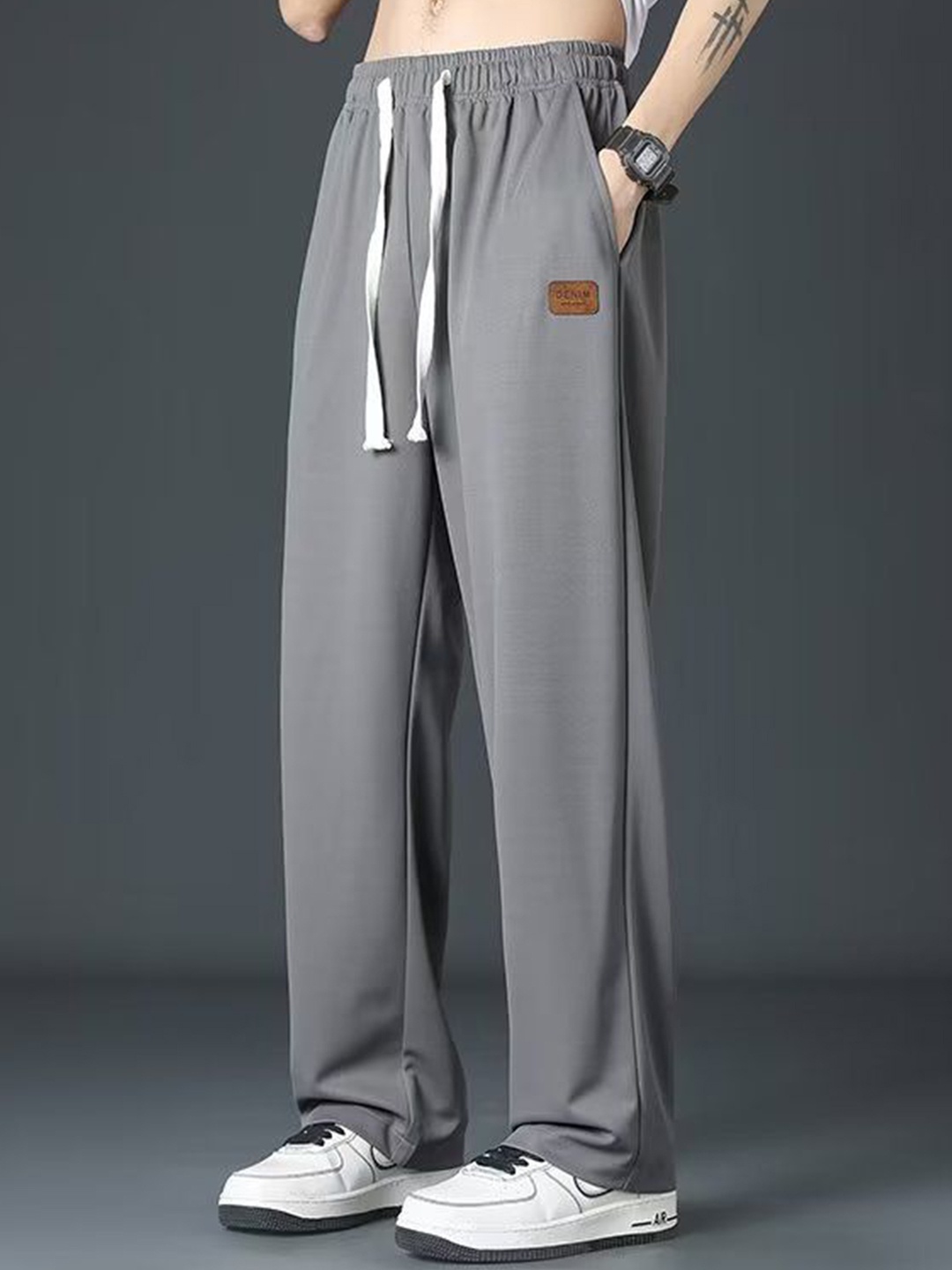 

StyleCast Men Straight Fit Mid Rise Track Pants, Grey