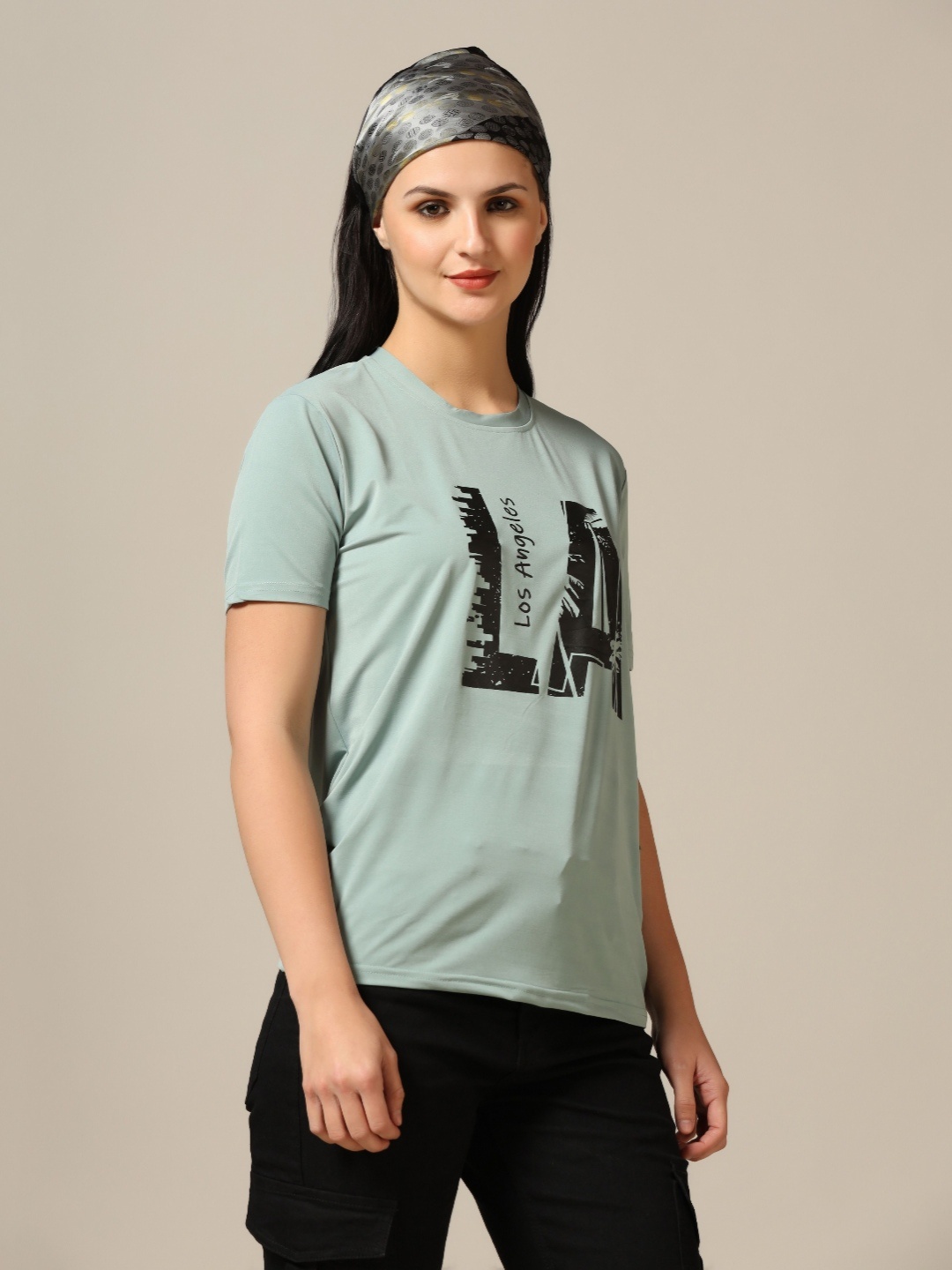 

TAGDO Women Typography Printed Round Neck T-Shirt, Sea green