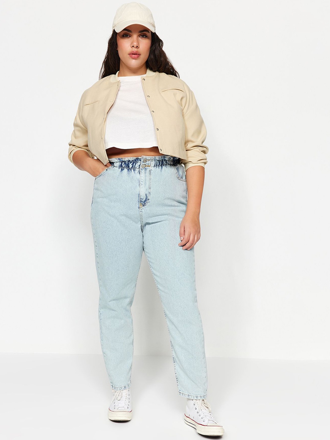 

Trendyol Women Plus Size Cotton Jeans, Blue