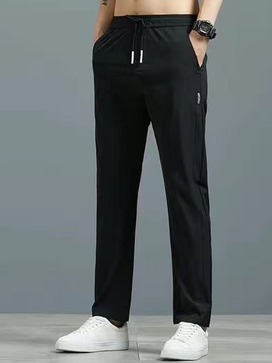 

StyleCast Men Slim-Fit Mid Rise Track Pants, Black