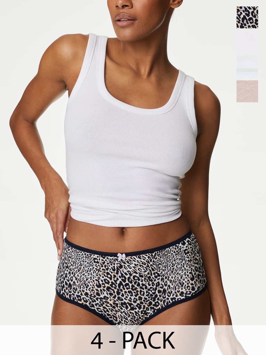 

Marks & Spencer Women Pack Of 5 Printed Basic Briefs, Black